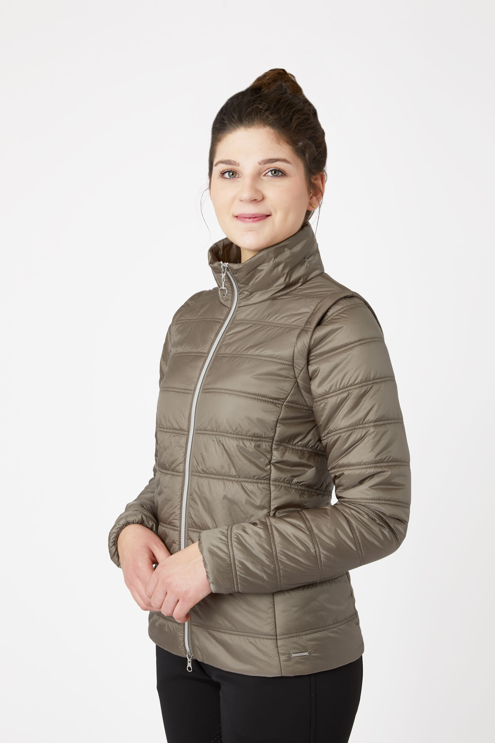 Women's jacket with on sale zip off sleeves