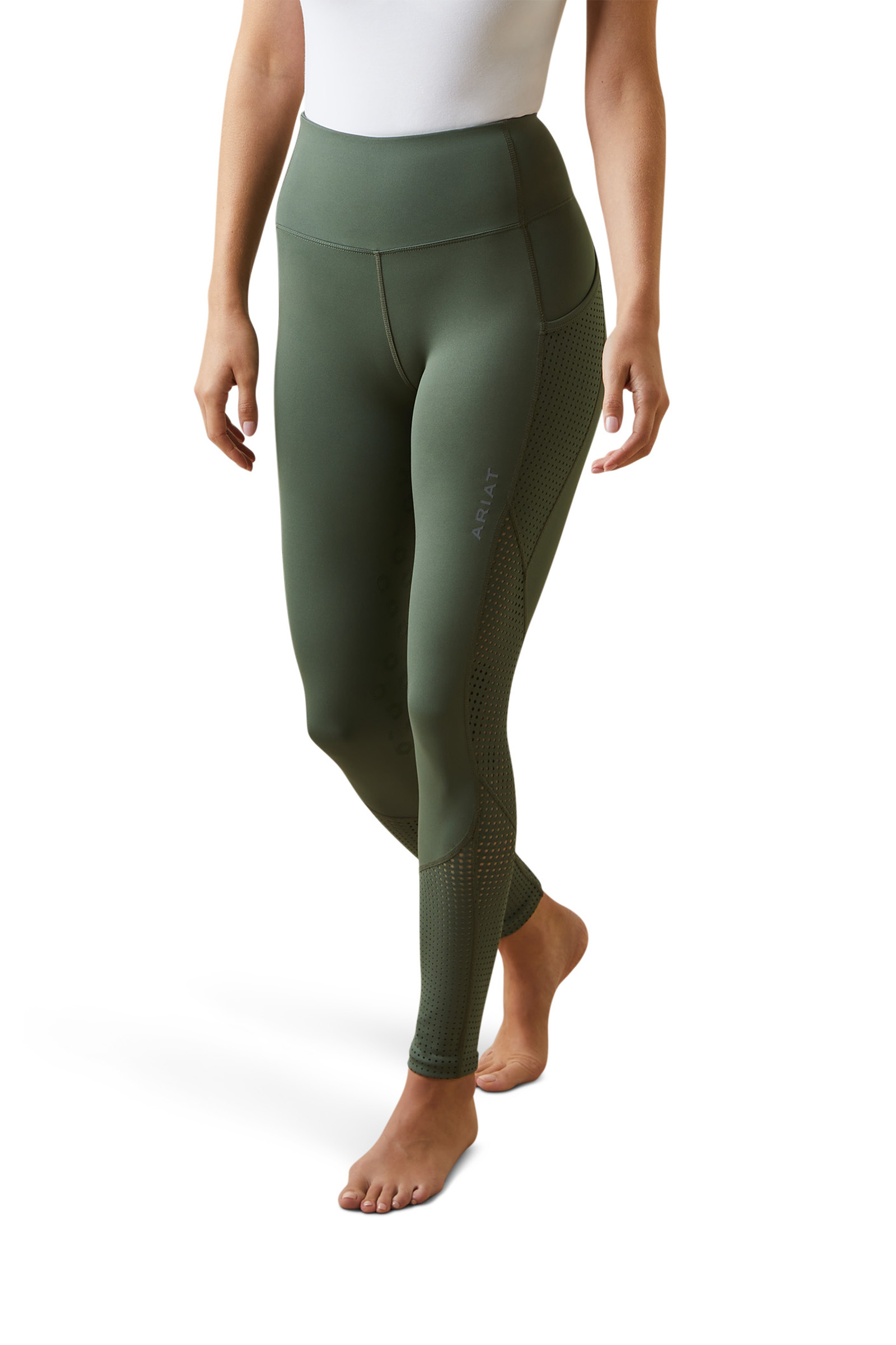 Ladies Olive Green Technical Riding Tights