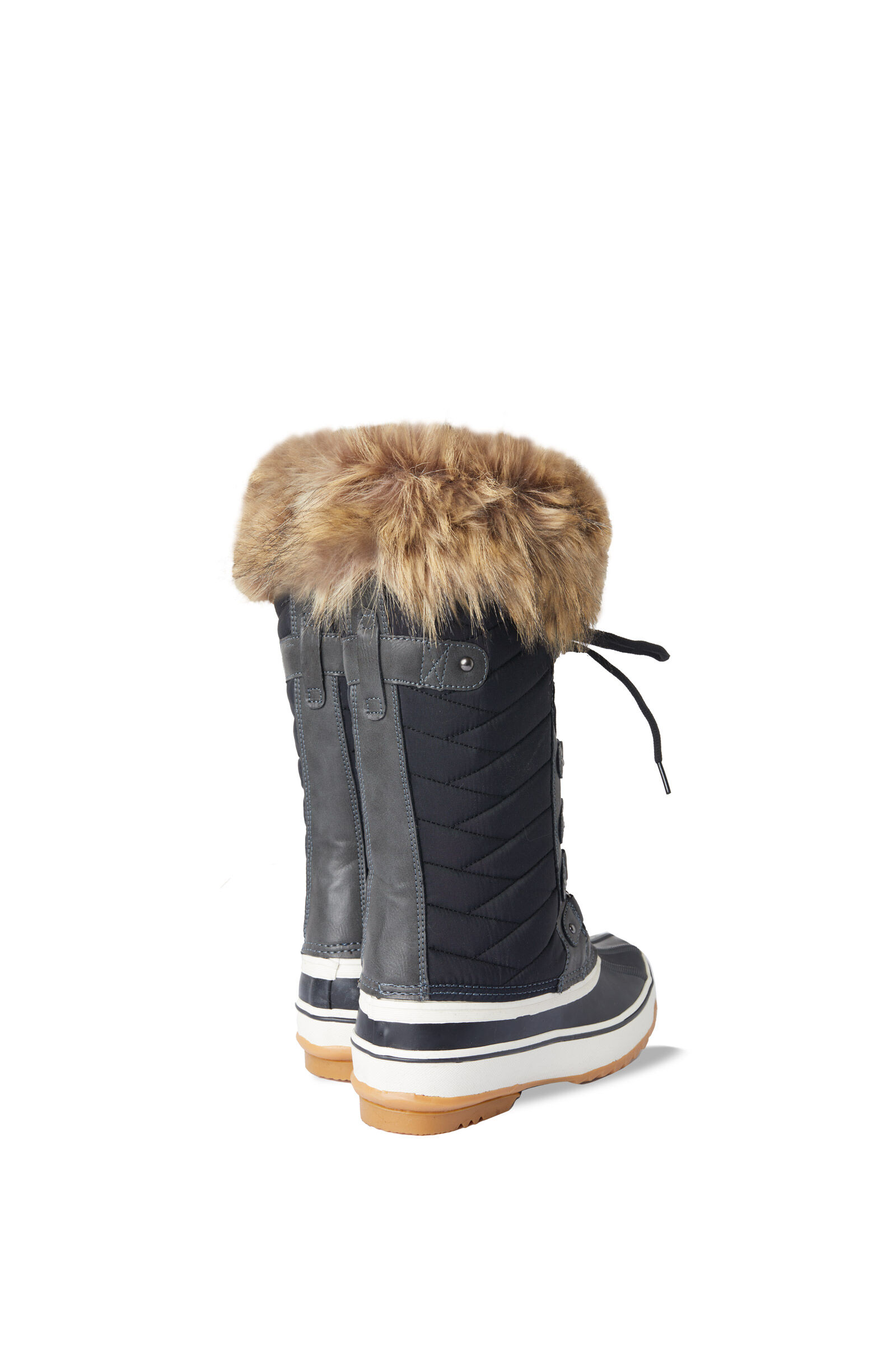 Winter boots with fur trim top