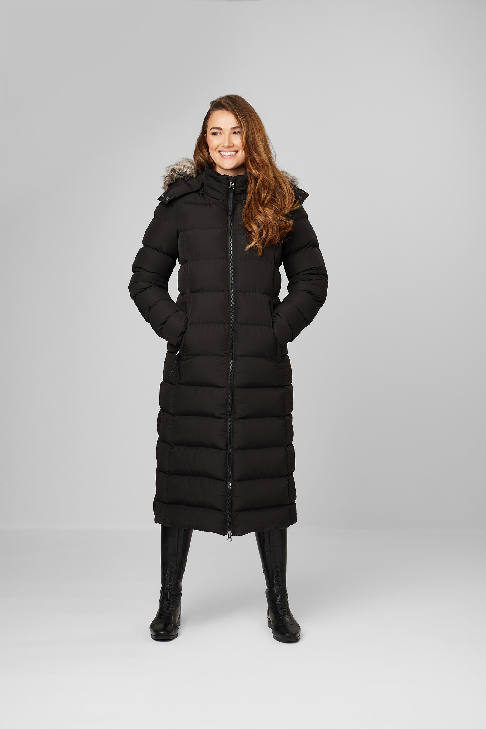Longline womens puffer hot sale coat