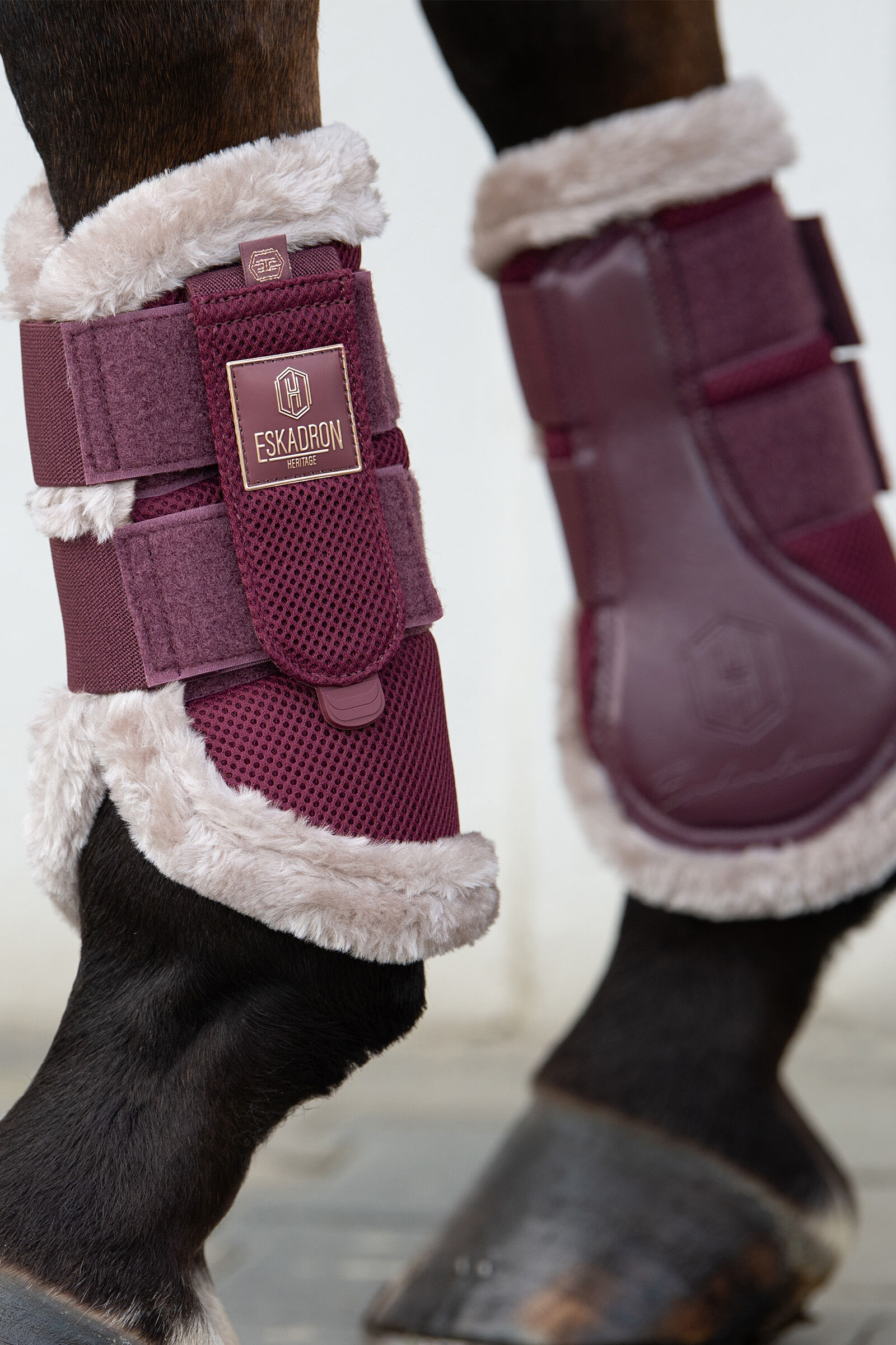 Burgundy tendon boots hot sale