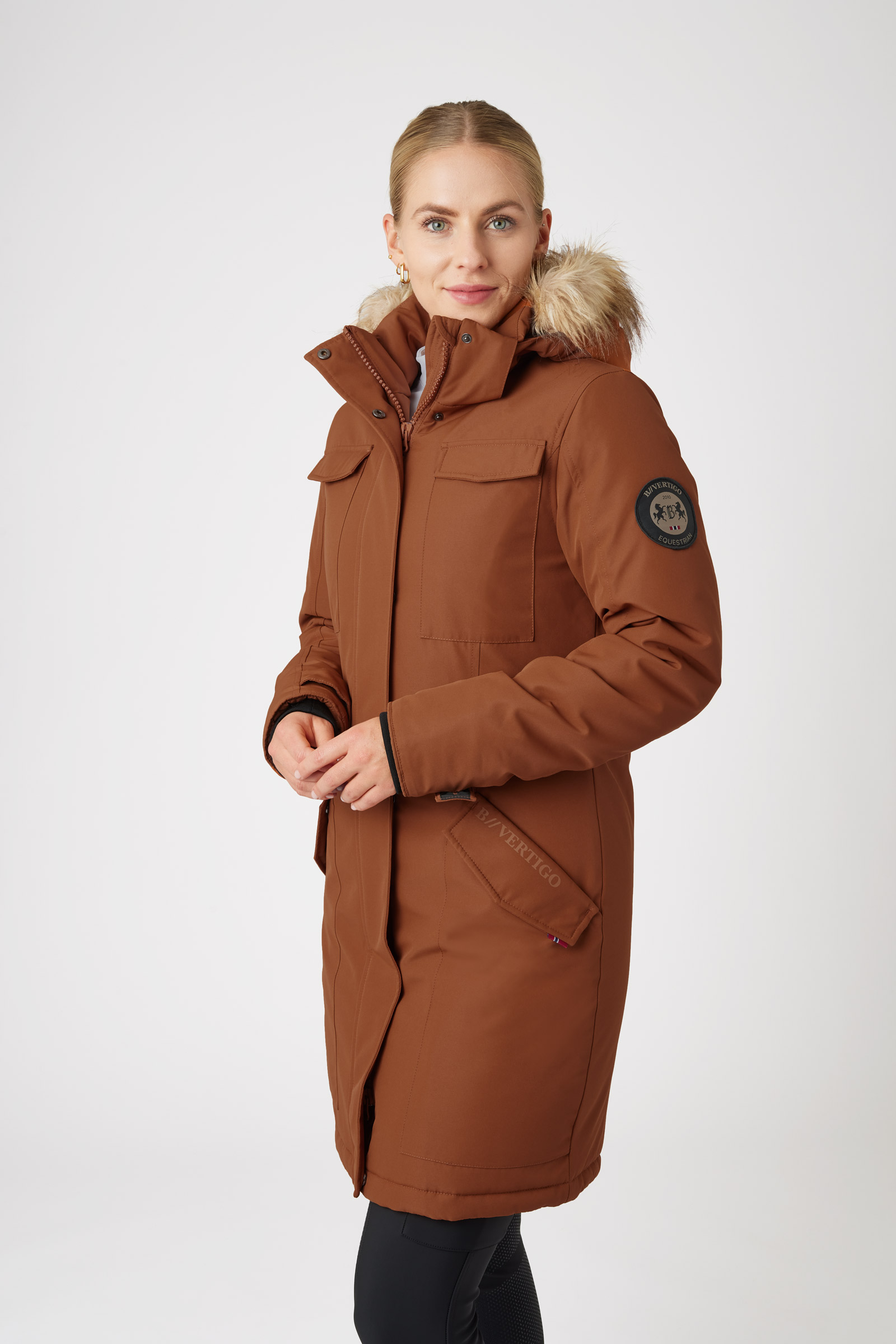 Brown parka jacket womens