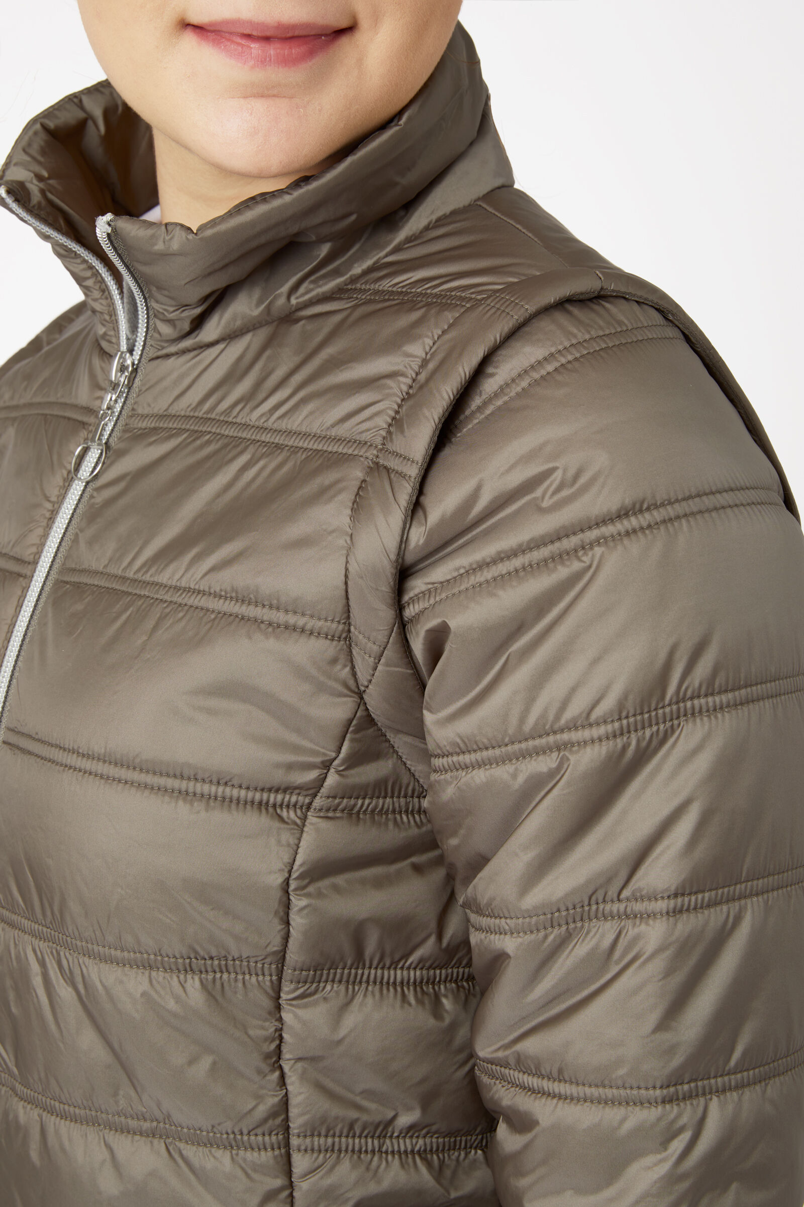 Womens puffer jacket hotsell with removable sleeves