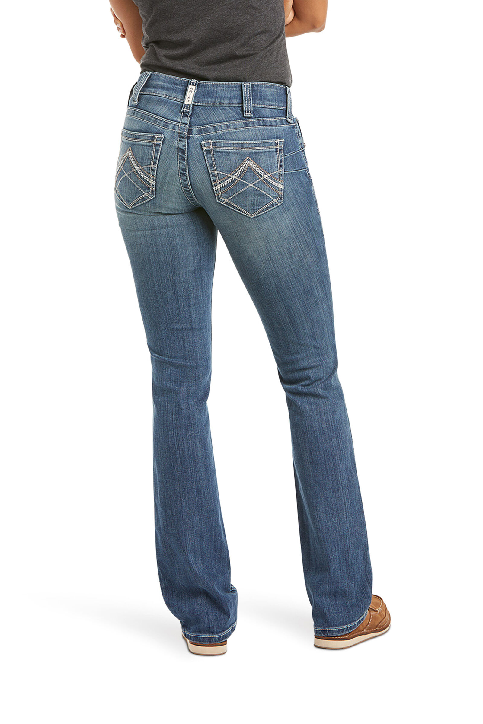 Ariat R.E.A.L. Mid Rise Stretch Icon Stackable Straight Leg Jeans