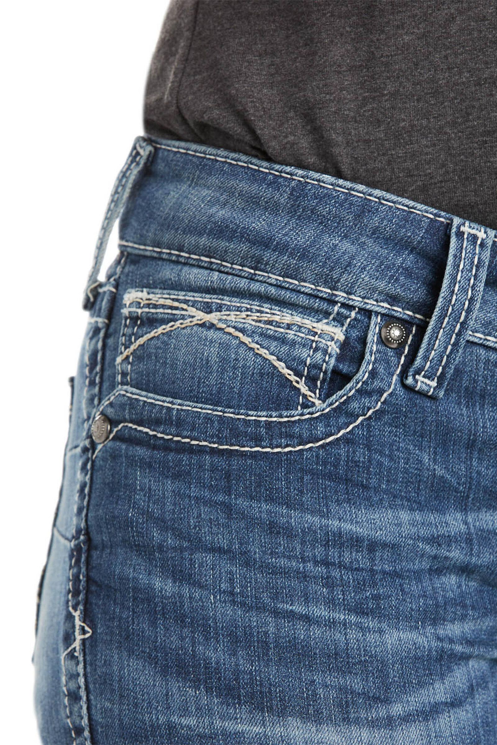Ariat R.E.A.L. Mid Rise Stretch Icon Stackable Straight Leg Jeans
