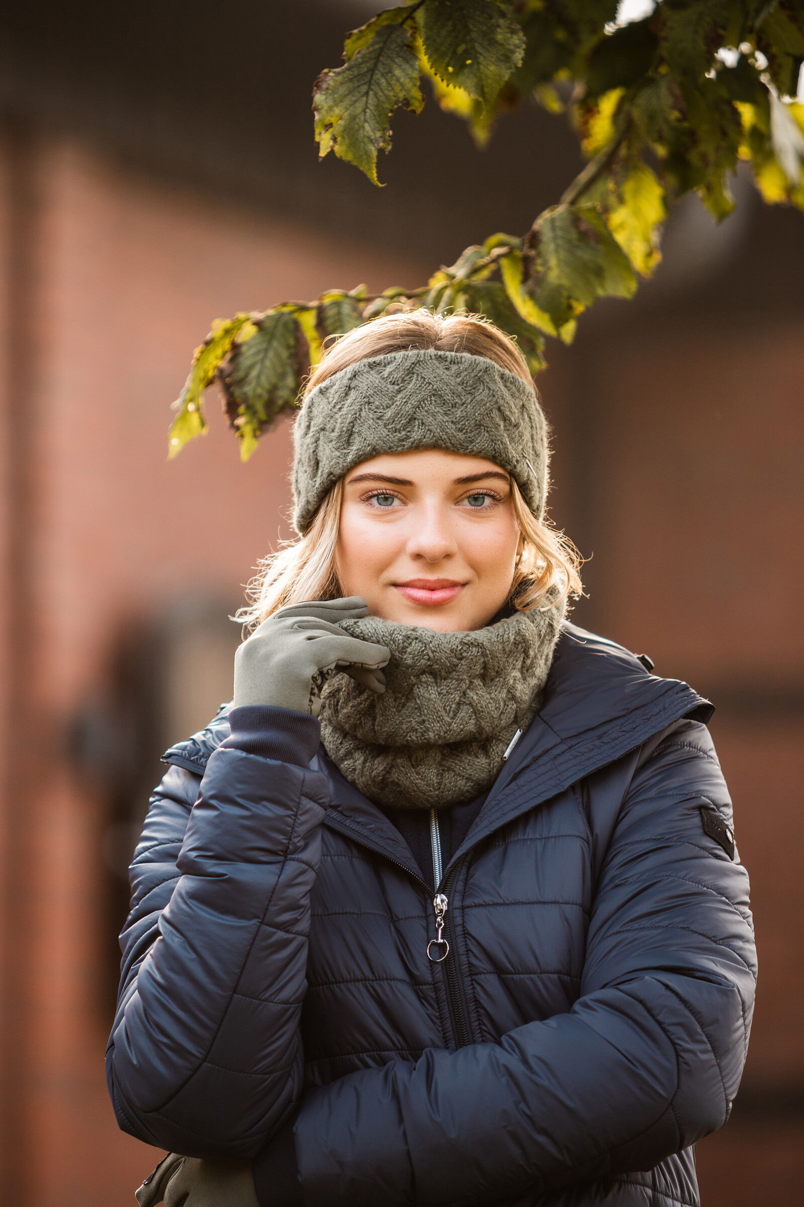 Buy Horze Raya Cable Knit Tube Scarf with Fleece Lining horze