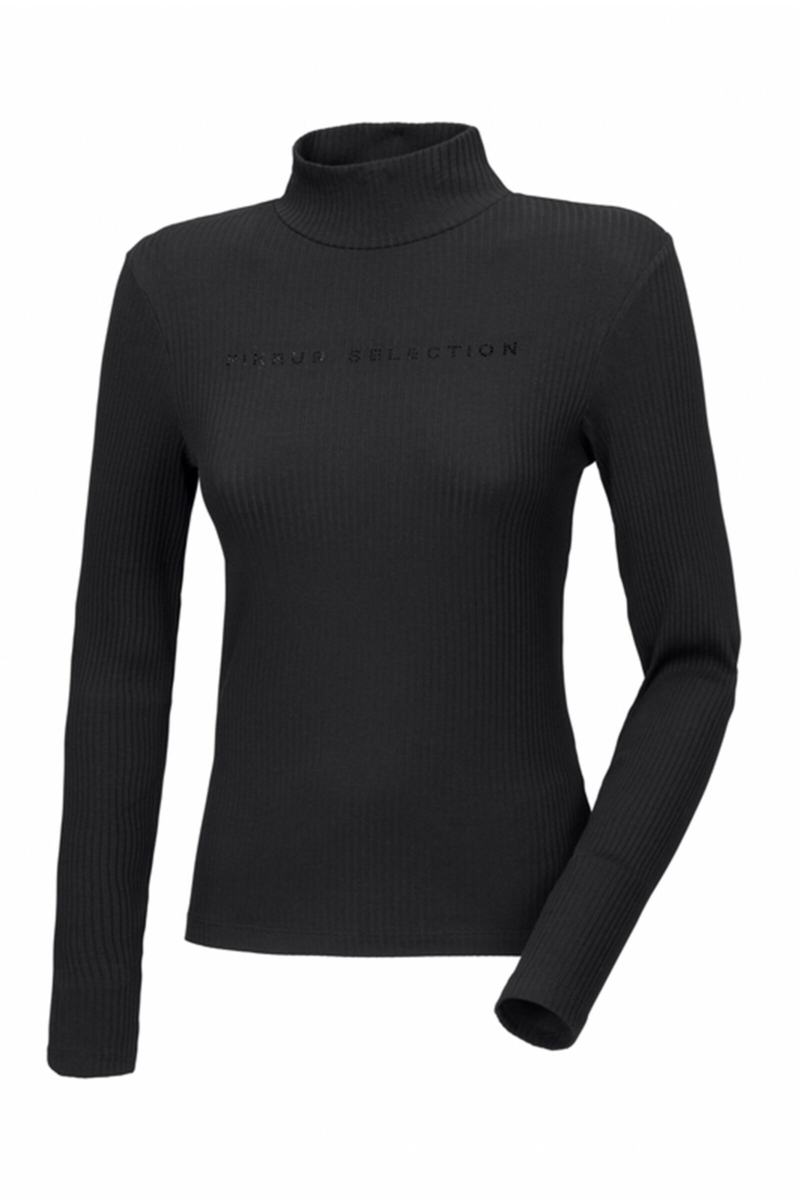 Ladies black polo neck top
