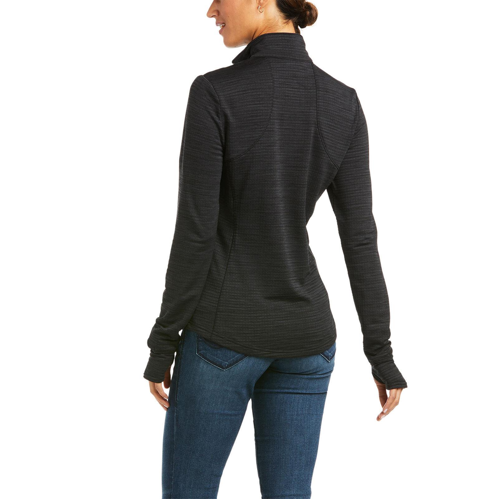 Ariat Gridwork 1/4 Zip Baselayer Shirt, Black, L