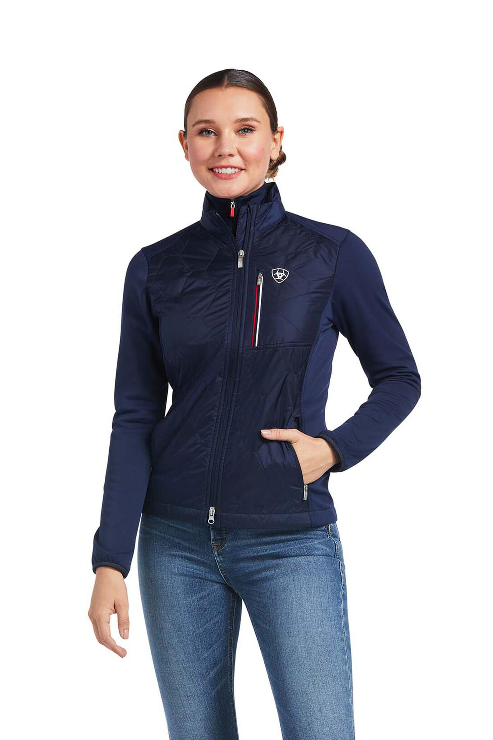 Ariat Fusion Women's Insulated Jacket, Dark Blue/Red, S