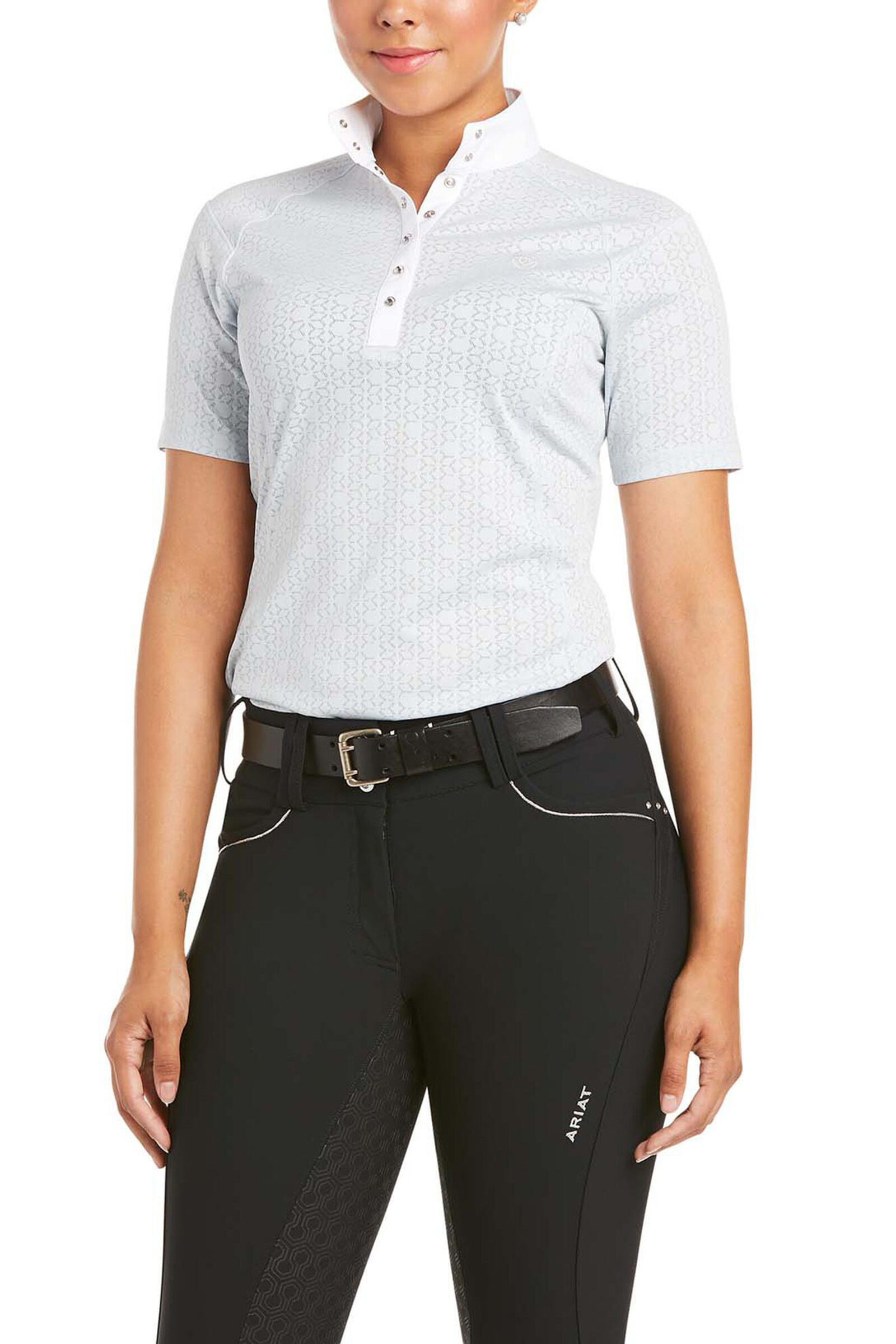 Ariat Showstopper 3.0 Women's Show Shirt, Smoked Pearl Grey, XL