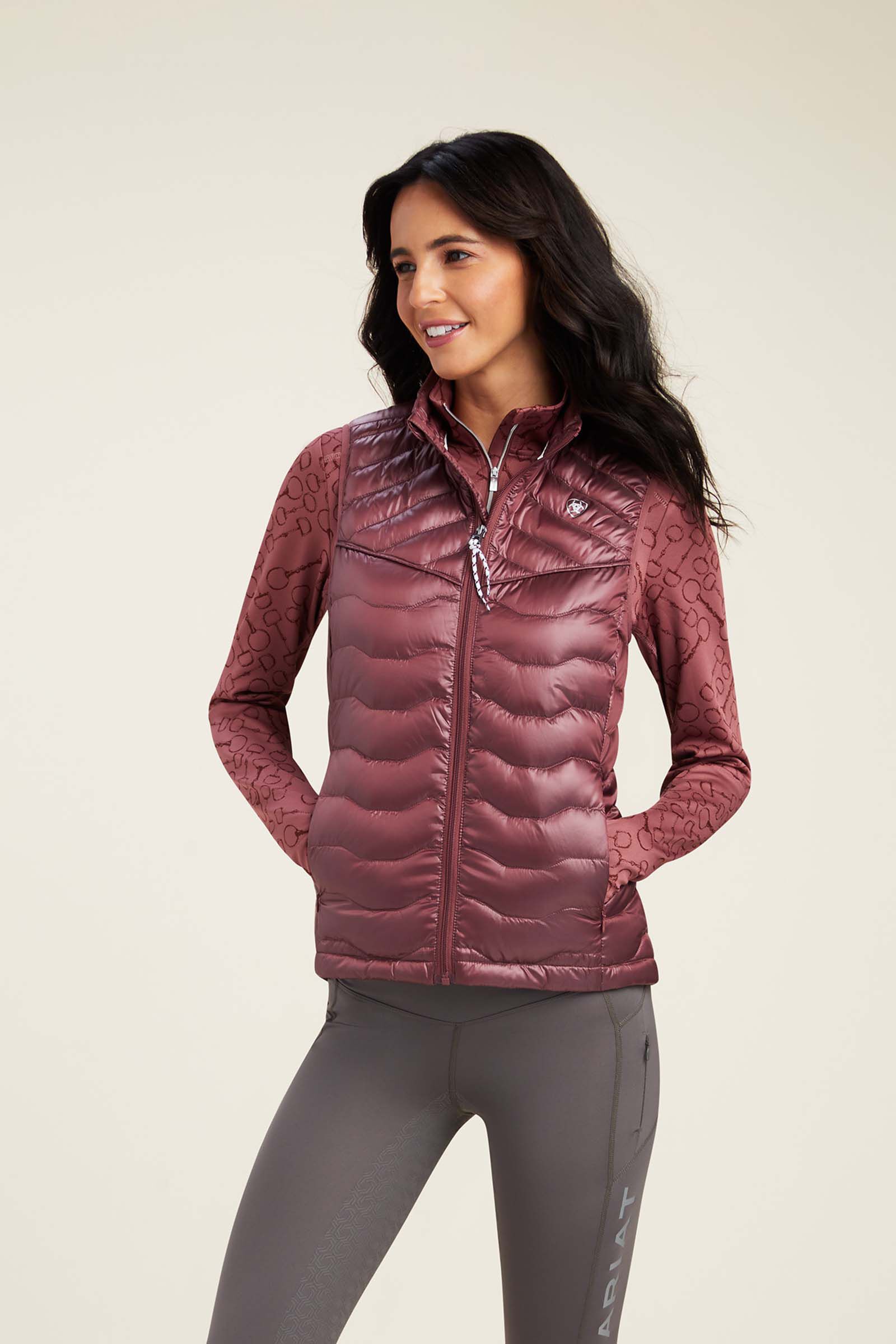 Ariat Ideal Down gilet sans manches pour femmes, Wild Rose Pink, XS