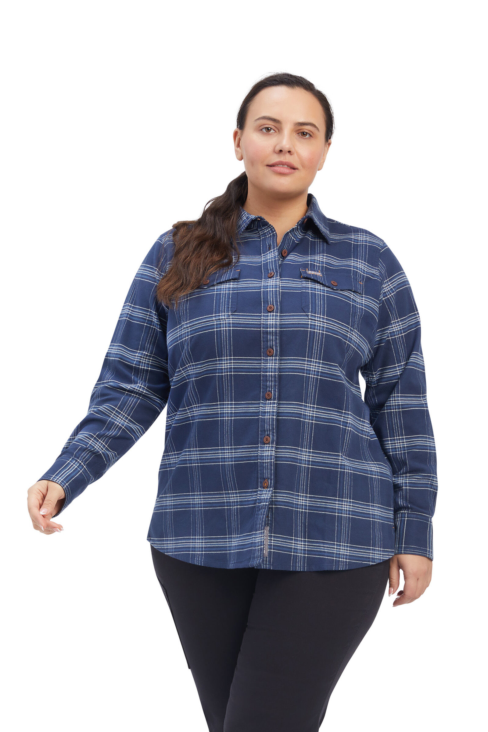 Ariat Rebar Women´s Flannel DuraStretch Work Shirt, DB/AB, S
