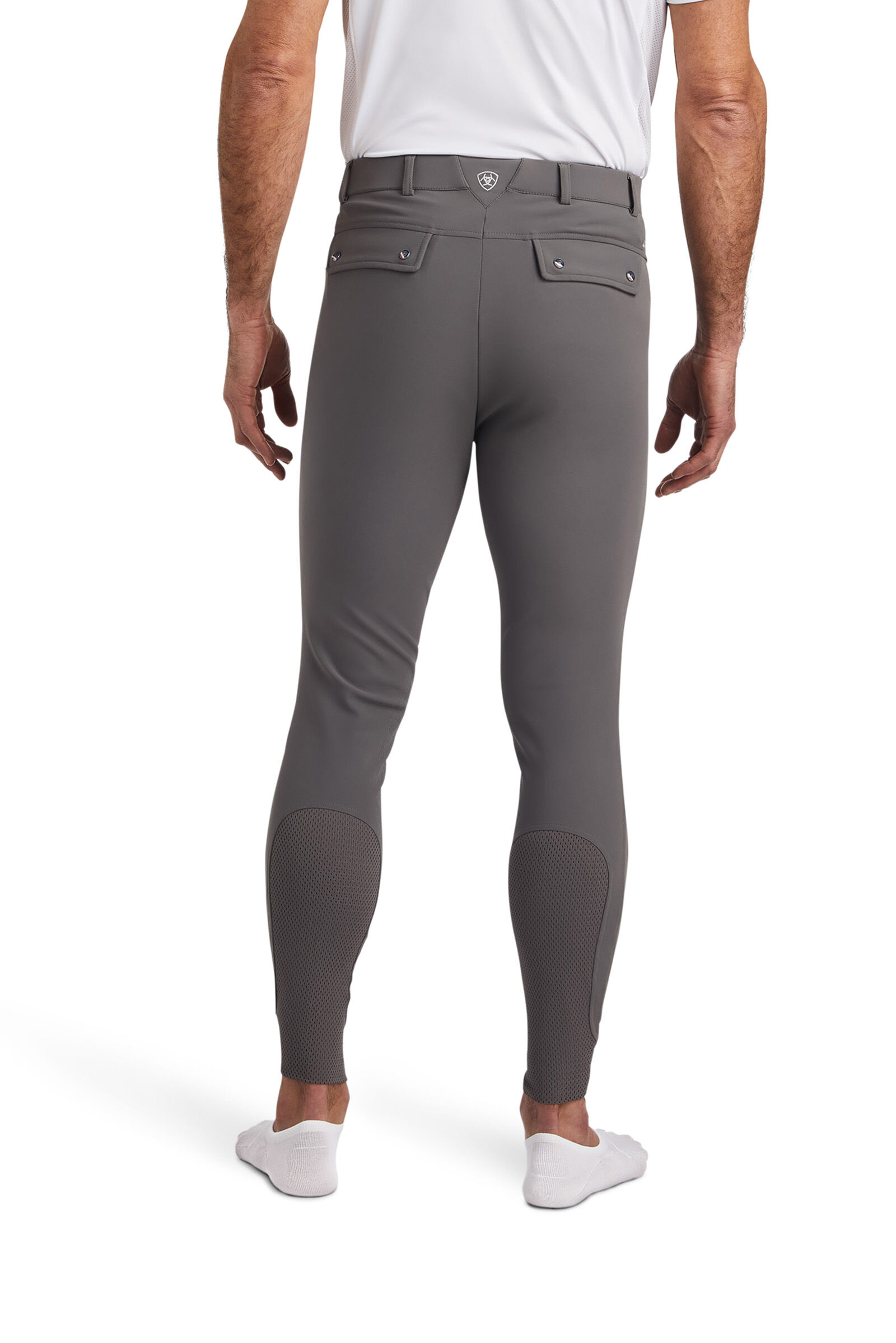 Ariat Men's Tri Factor Grip Knee Patch Breeches, Paloma grey, 48L