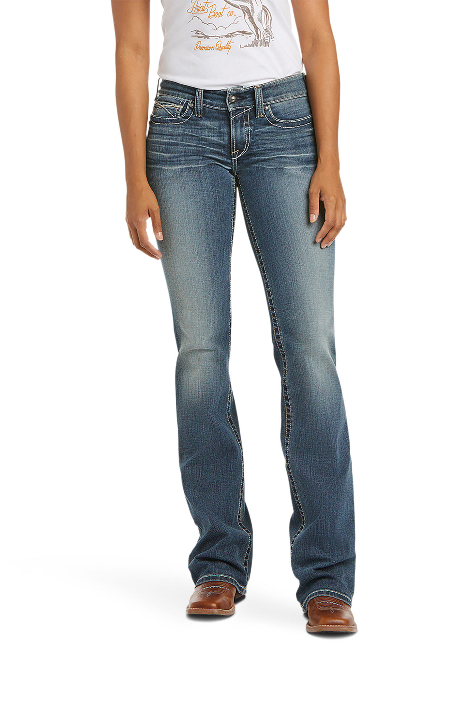 Ariat Whipstitch R.E.A.L. Women´s Mid Rise Stretch Boot Cut Jeans