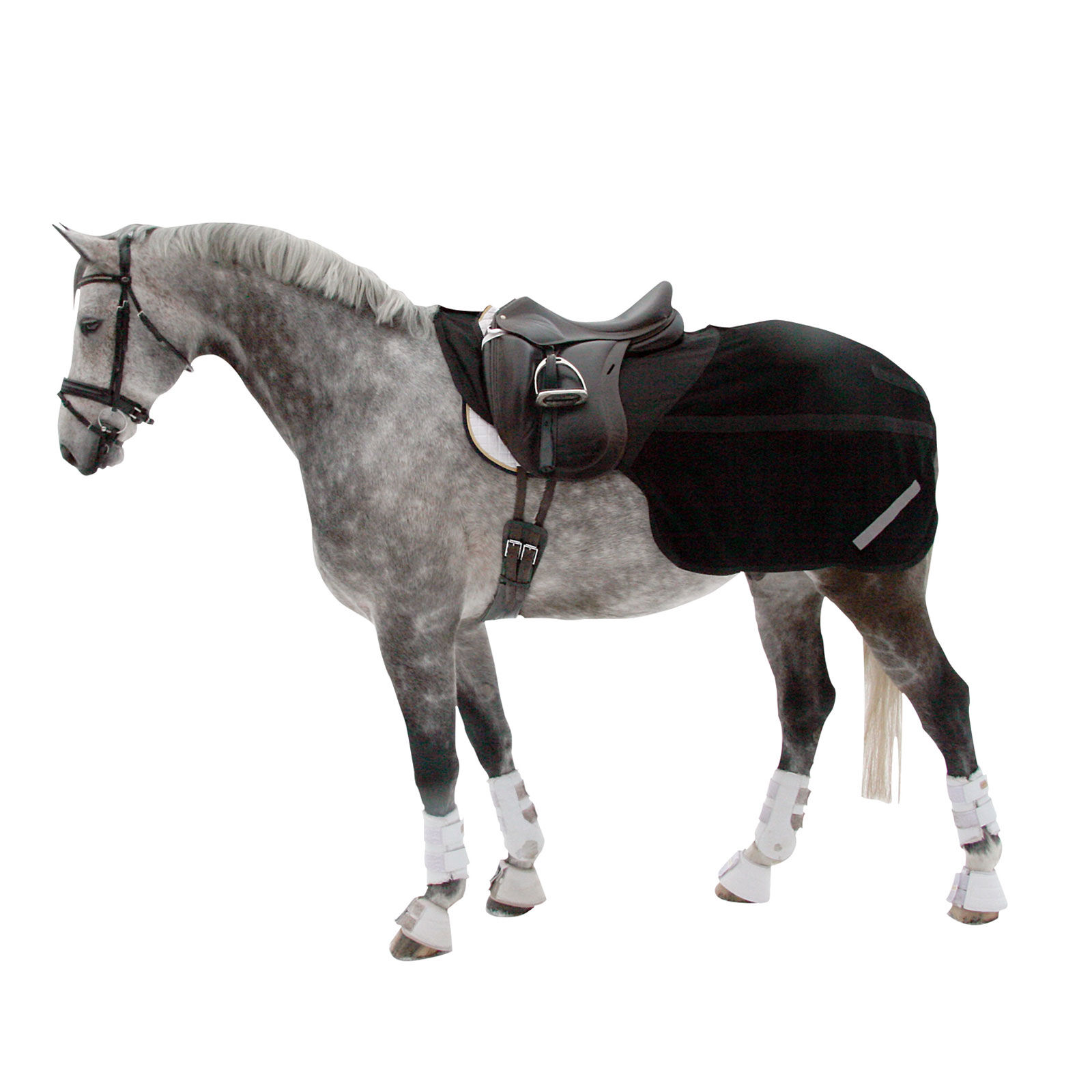 Couverture d'équitation Back-On-Track Supreme, Black, 135