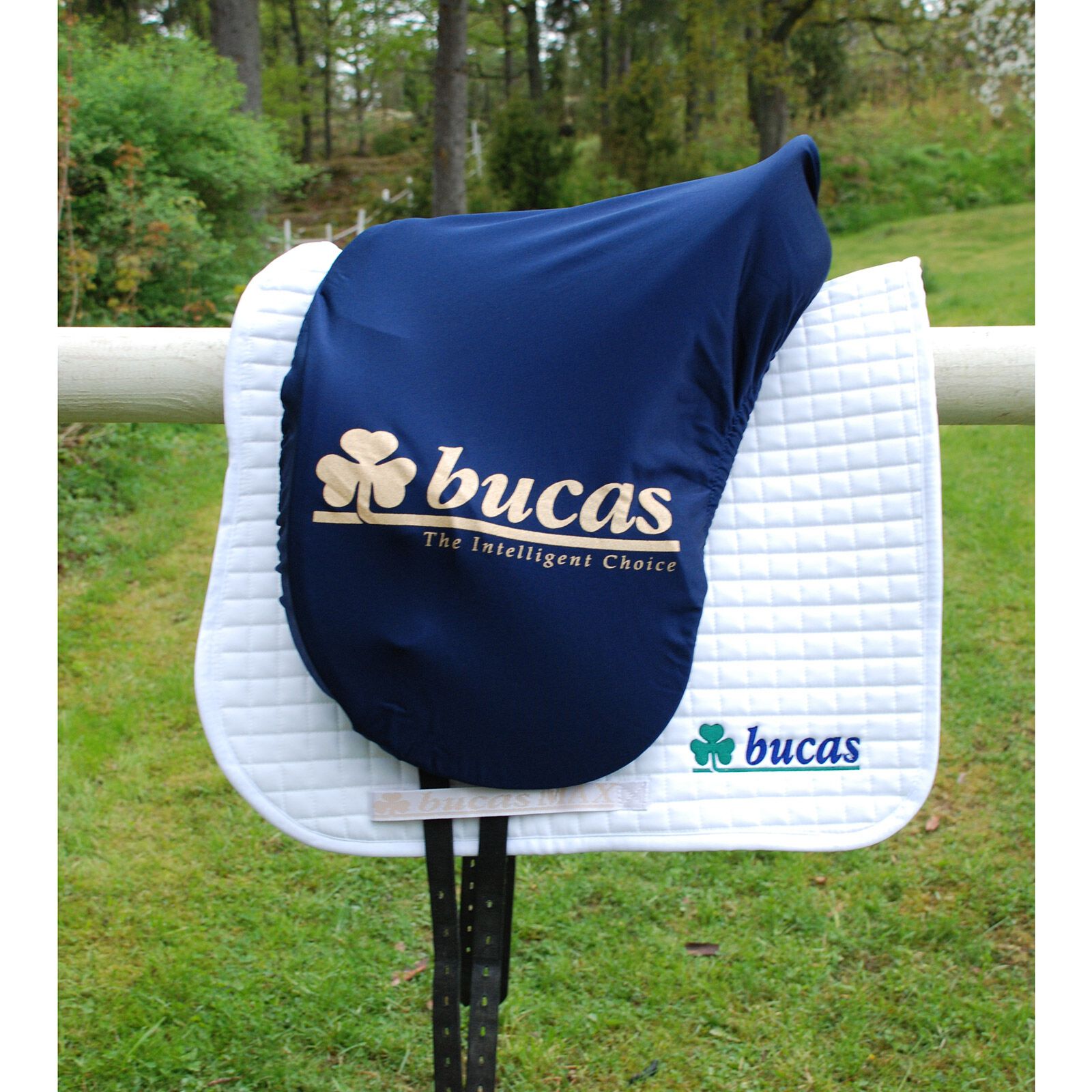 Bucas Max Saddle Cover, Shaped, Navy/Bucas logo, DB/AB, ONE SIZE