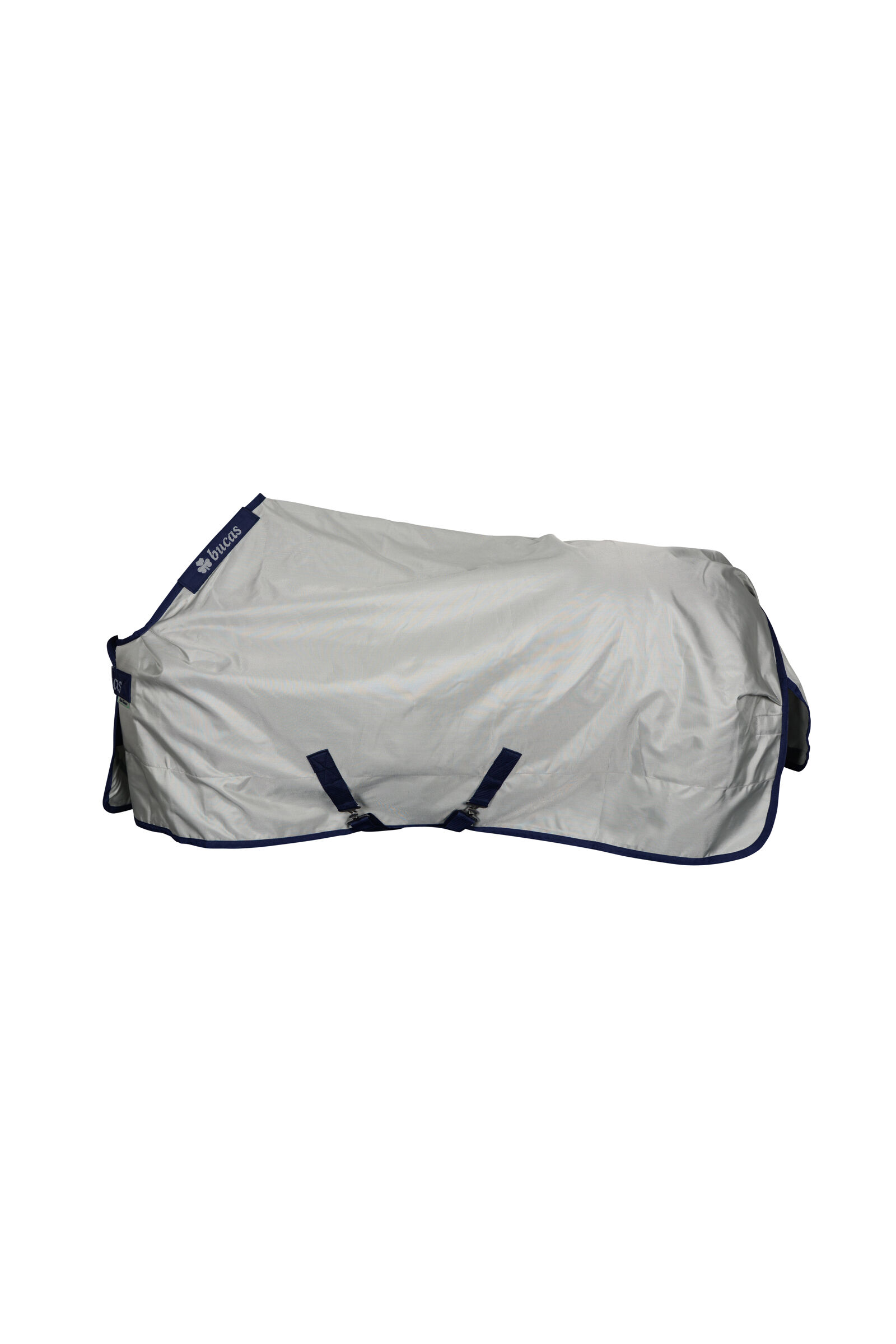 Bucas Power couverture d'extérieur avec encolure large, 0g, Silver/Dark Blue, 140