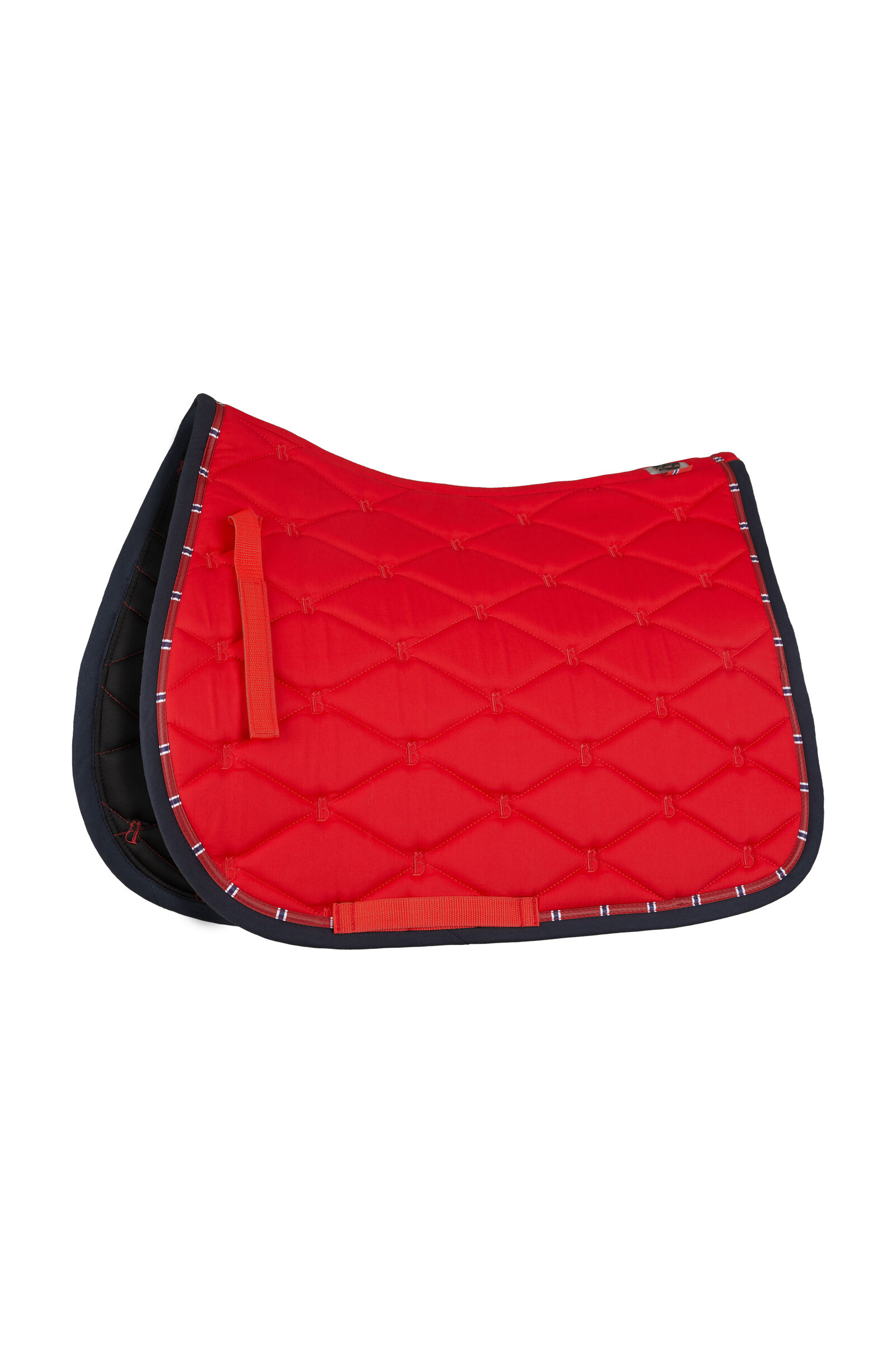 Tapis de selle de dressage B Vertigo Amory avec monogramme brodé, Barberry Red, F