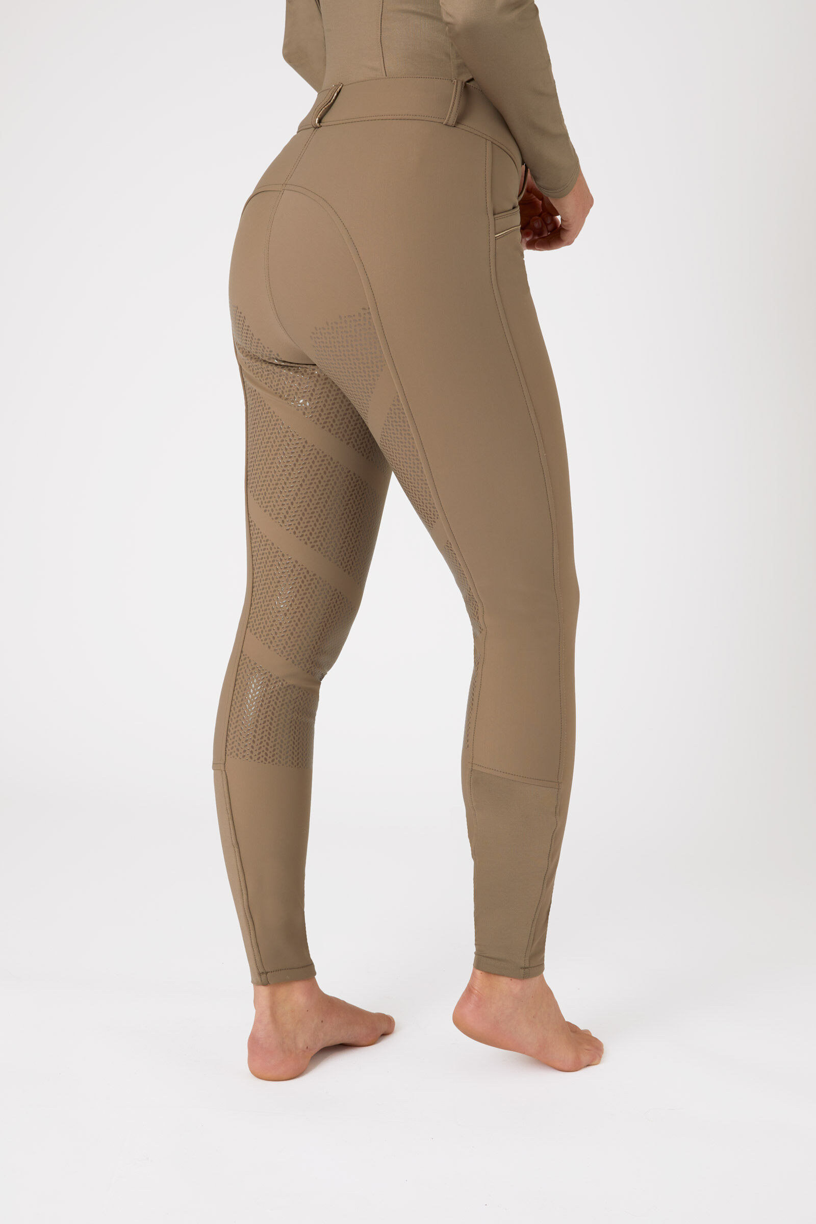 B Vertigo Patricia Women's Full Grip Thermo Breeches, Shiitake Beige, 38