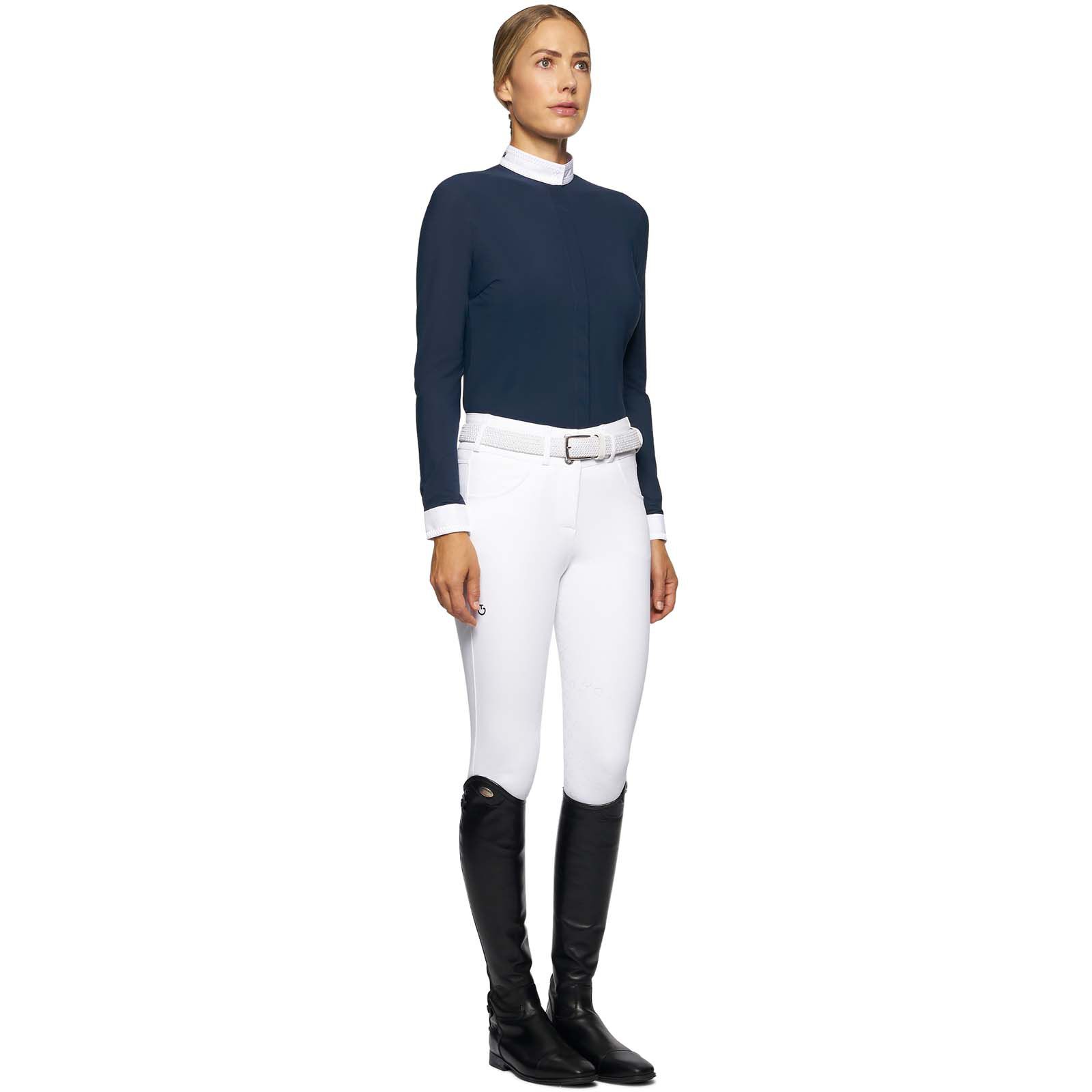 Cavalleria Toscana Embroidery tävlingstopp med långa ärmar för kvinnor