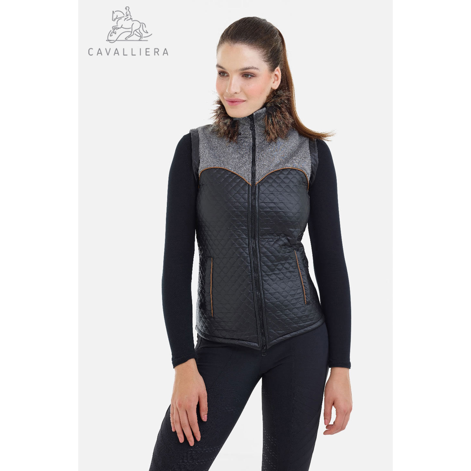 Cavalliera MAJESTY vedenpitävä softshell-liivi turkissomisteilla