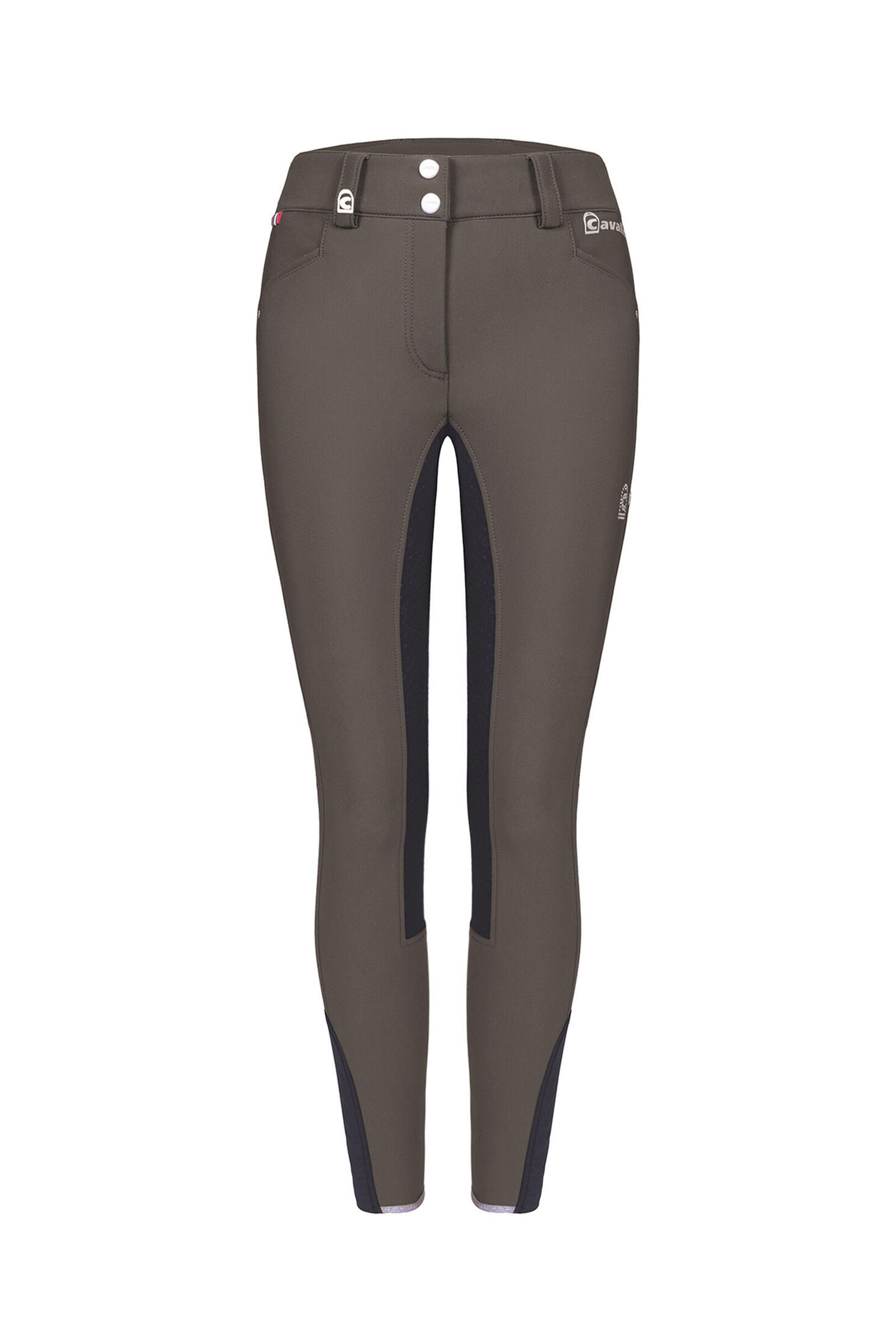 Pantalon d'équitation fond intégral Cavallo Cassina Grip pour femme, Plaza Taupe/ Graphite Dark Grey, 80