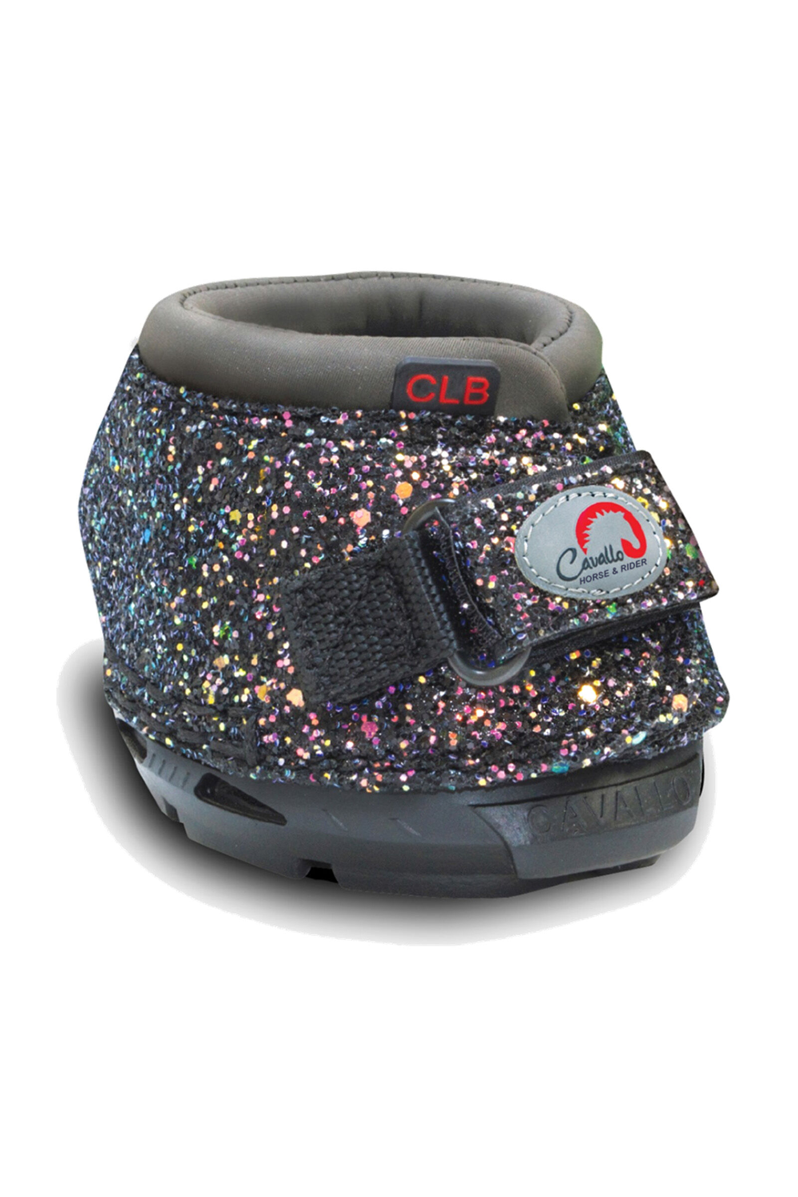 Cavallo Hoof Boots F.R.A. CLB Bling Hoof Shoes (pair), Black/Sparkle, M3/REG