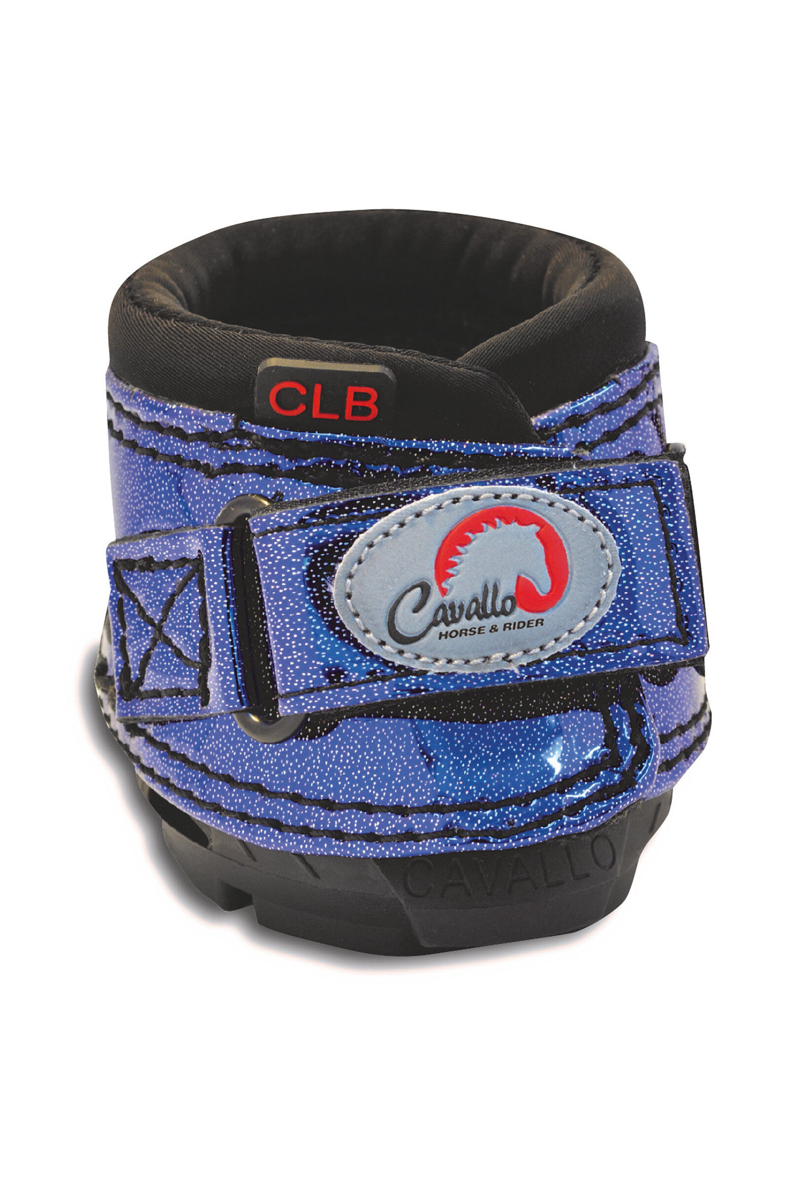 Cavallo Hoof Boots F.R.A. CLB Bling Hoof Shoes (pair), Metallic Blue, M3/SLIM