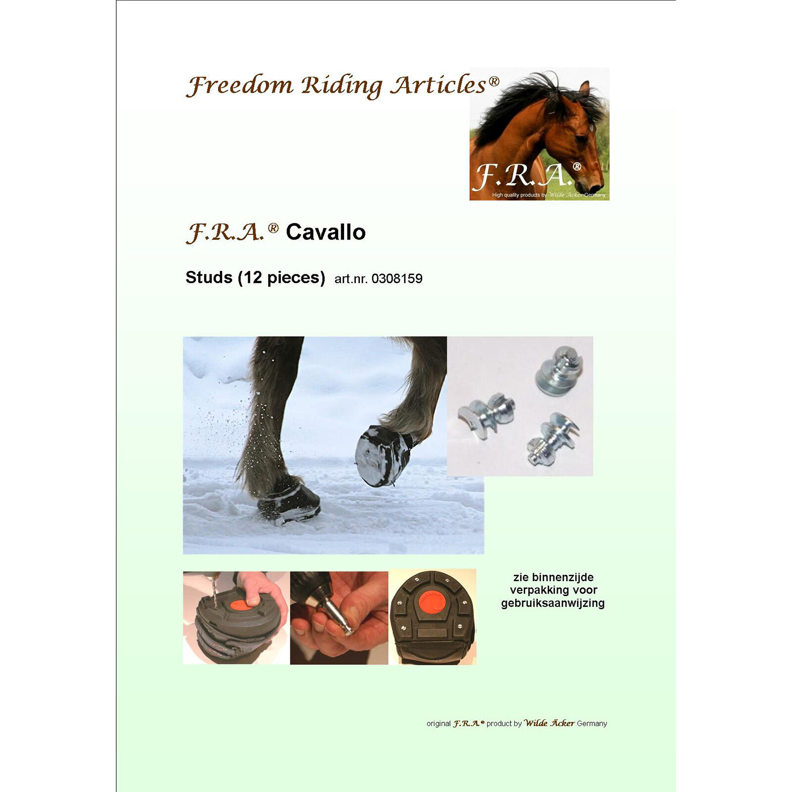 Cavallo Hoof Boots F.R.A. stud set, 12 pcs, Galvanisering, ONE SIZE