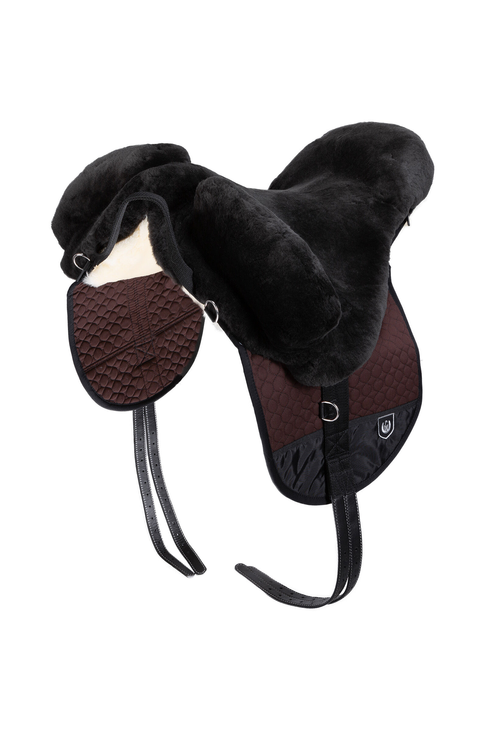 Christ Lambskin Bareback Riding Pad, Premium Plus, BR/OWH/DBR, P
