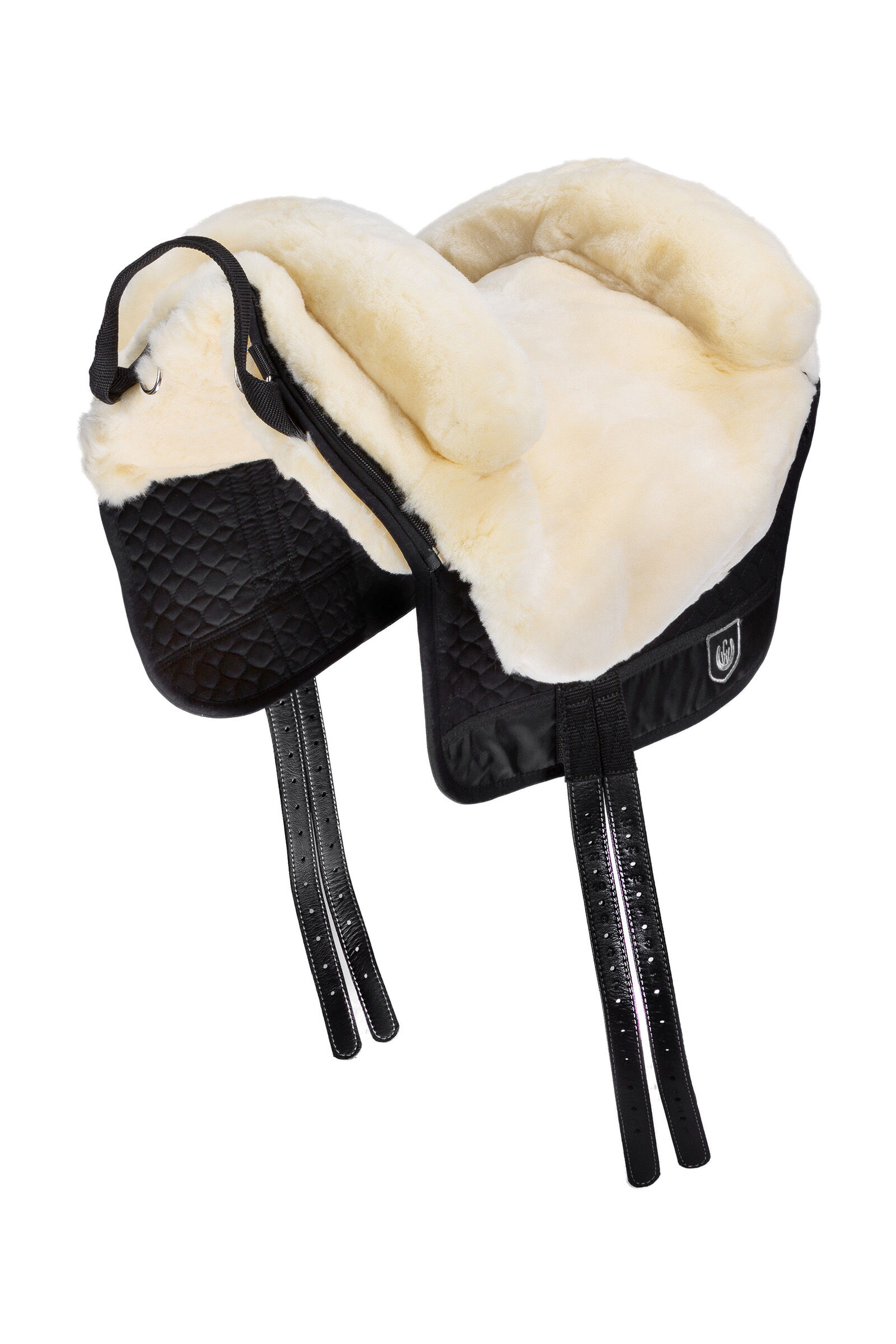 Christ Lambskin Saddle Bareback Iberica Plus, Black/Off-White, F