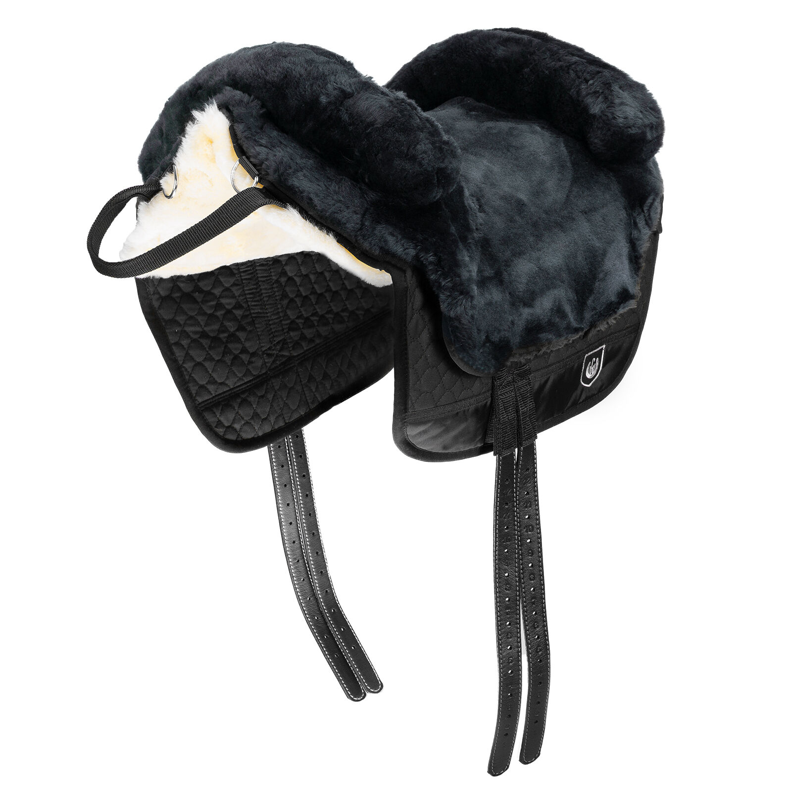 Christ Bareback Iberica Plus Lambskin Saddle, Shetland, Anthracite/Black/Natural, SH