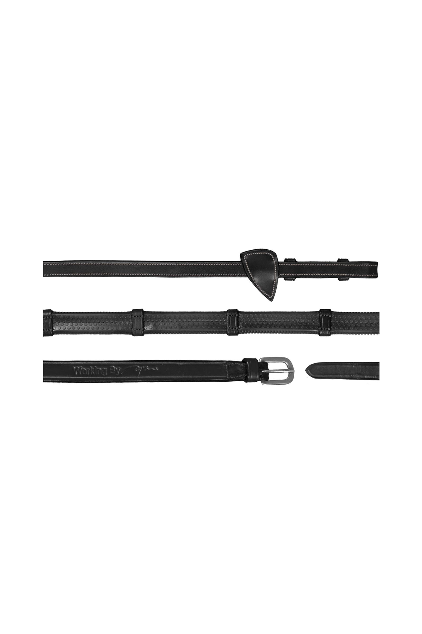 Dy'on Working 1/2 Rubber Reins With 7 Leather Loops