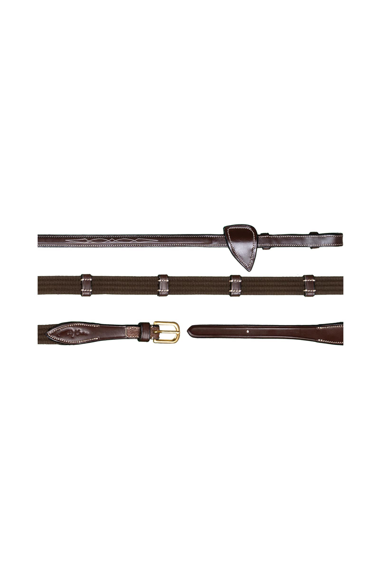 Dy'on D Collection 5/8 Web Reins With 9 Leather Loops