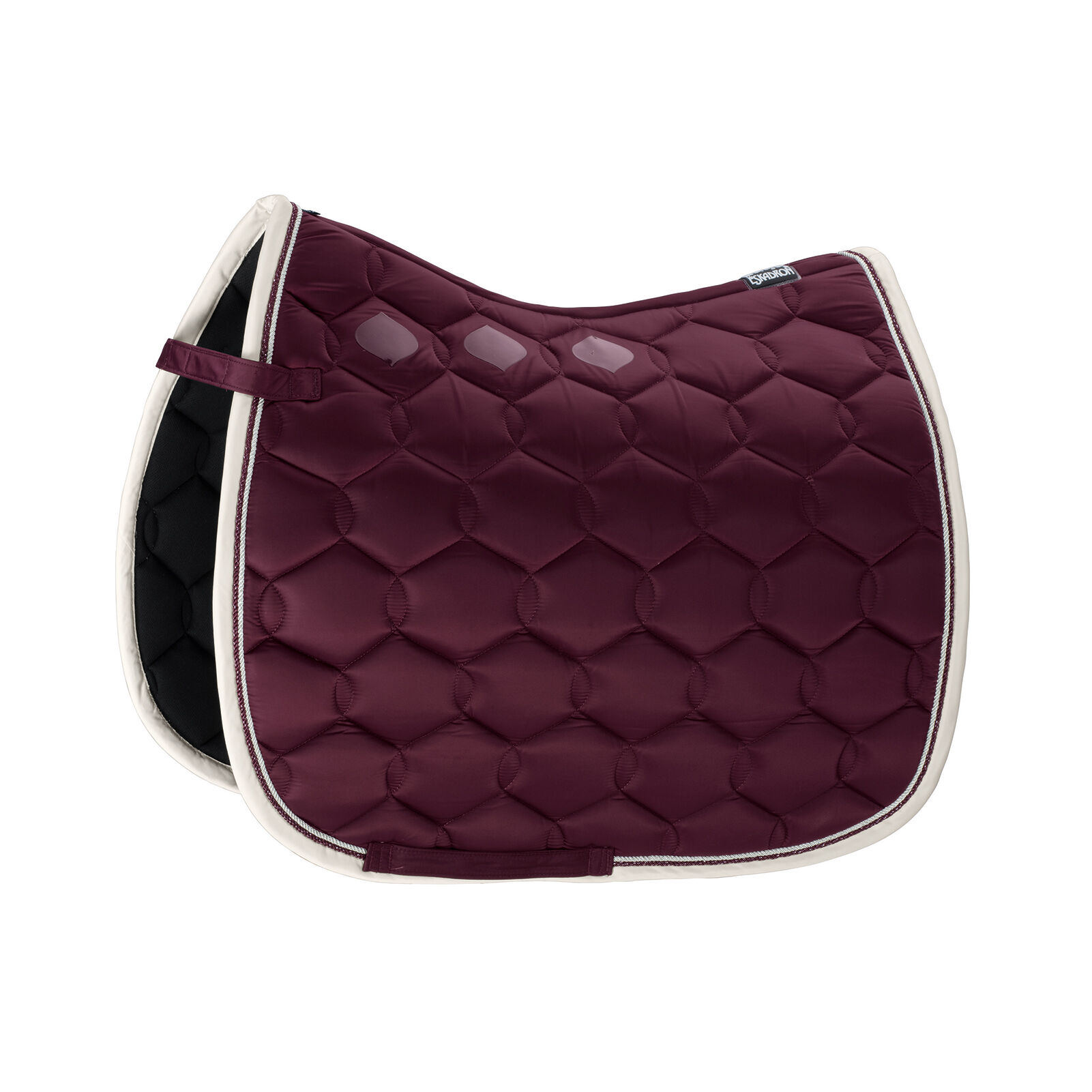 Eskadron Fényes Hullámos Kontrasztos Díjlovas Nyeregalátét, Burgundy Dark Red, F