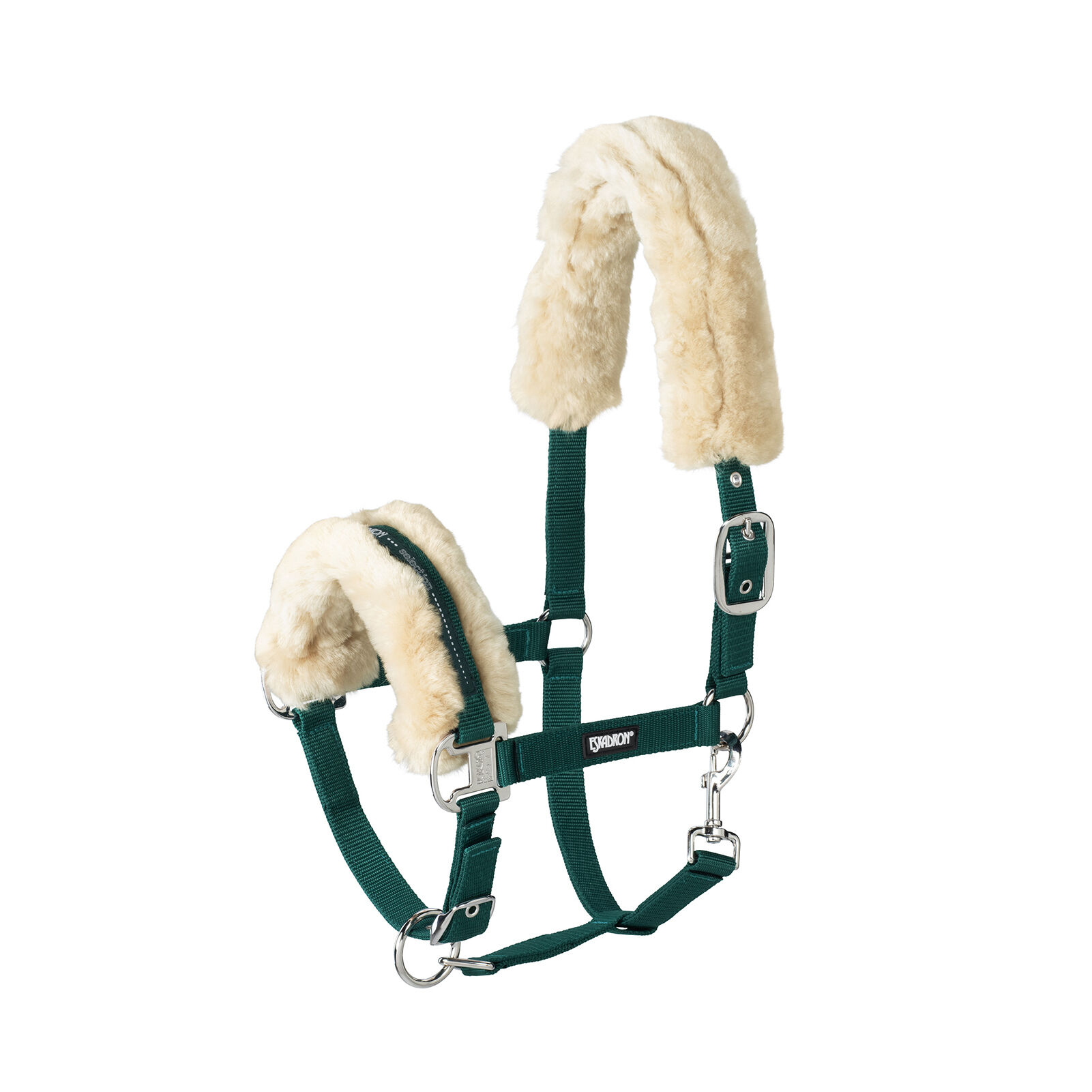 Eskadron Lambskin Headcollar Pin Buckle, Forest Dark Green, F