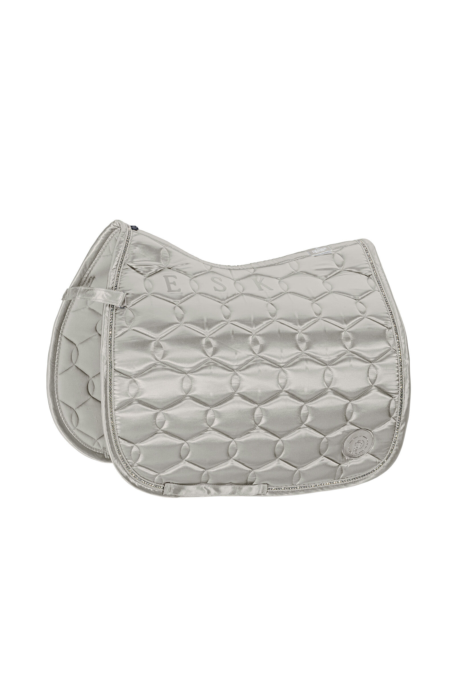 Eskadron Platinum 22 Szatén Kristályos Díjlovas Nyeregalátét, Smoked Pearl Grey, P