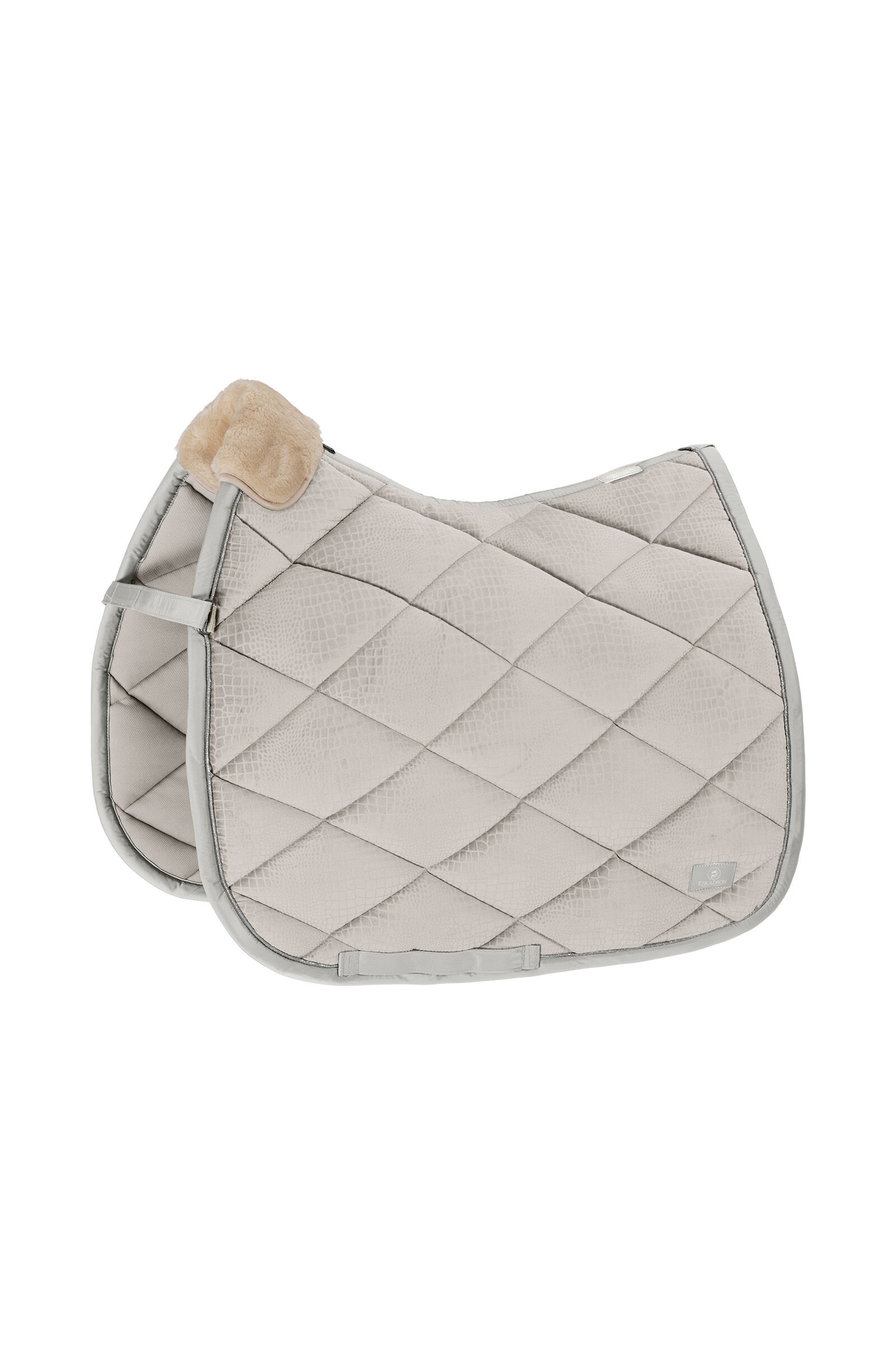Eskadron Platinum 22 Velvet Croc dressyrschabrak med krokodilmönster, Smoked Pearl Grey, P