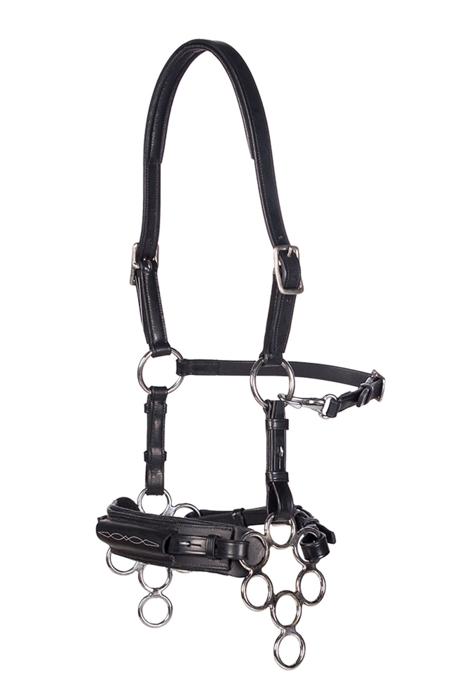F.R.A. Freedom Riding Articles Aram Hackamore (System 2) Leather, Jaw Straps, w/ Scissors, Black, ONE SIZE