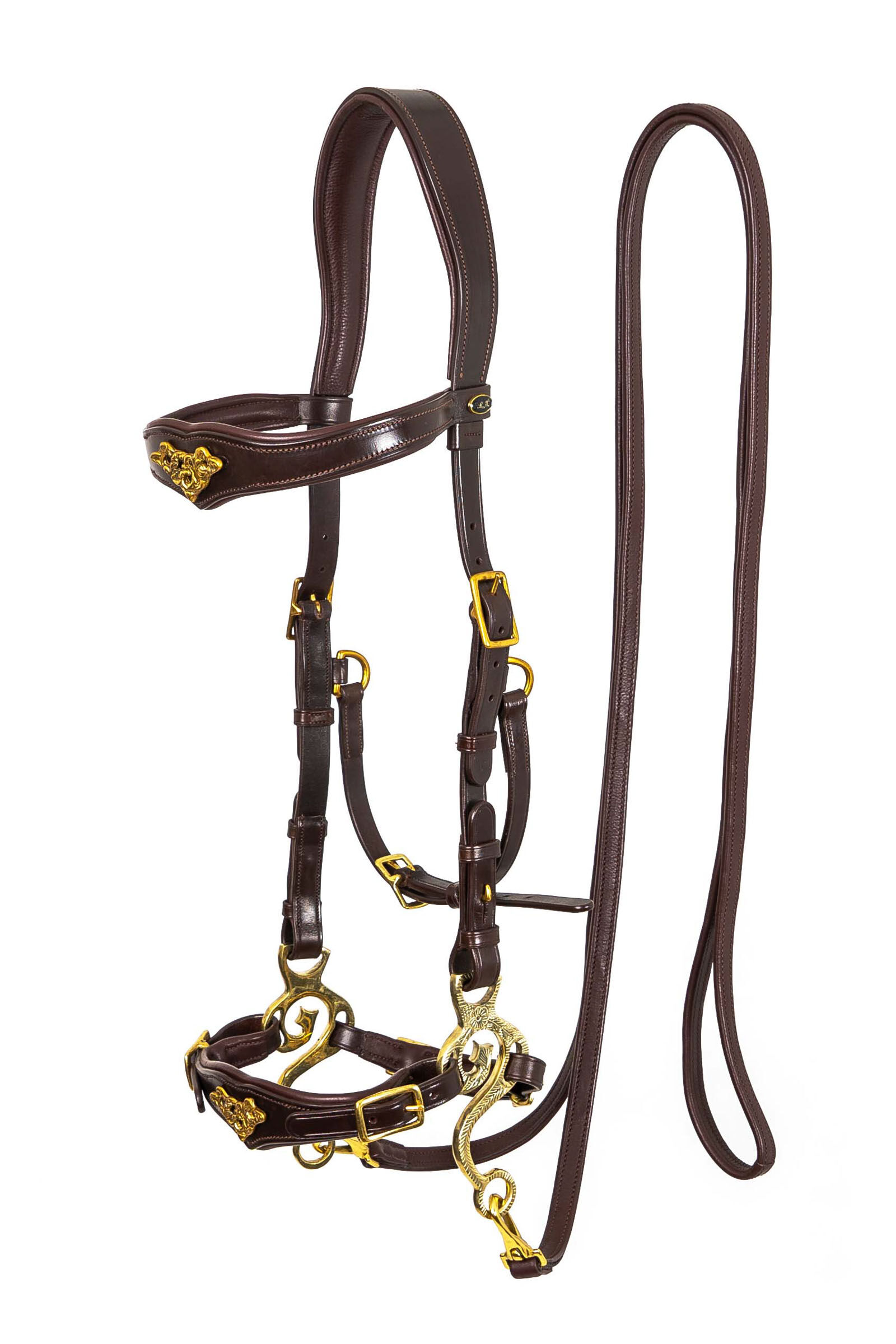 F.R.A. Freedom Riding Articles Imperial Hackamore Bridle With Reins (System 2) Shire, Brown, XF