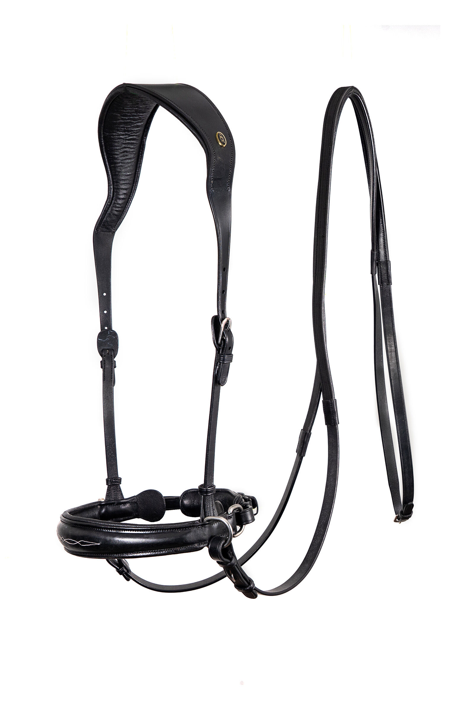 F.R.A. Freedom Riding Articles Alizée Mistral Bitless Bridle With Reins (System 3), Black/Black, C