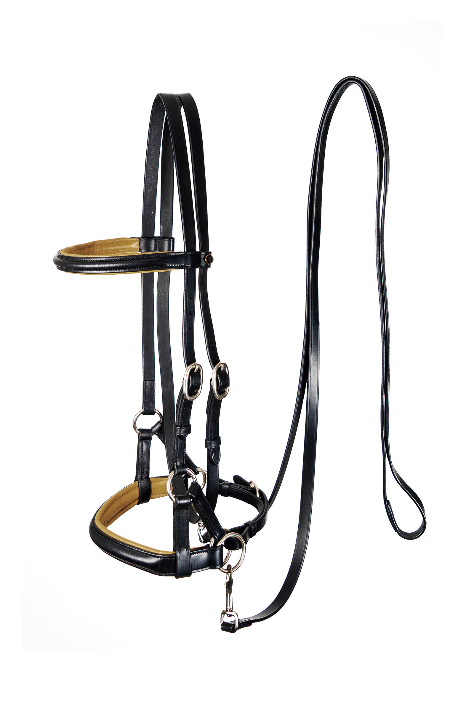 F.R.A. Freedom Riding Articles Pardoes de Luxe Sidepull avec rênes (Système 3), Black/Beige, C