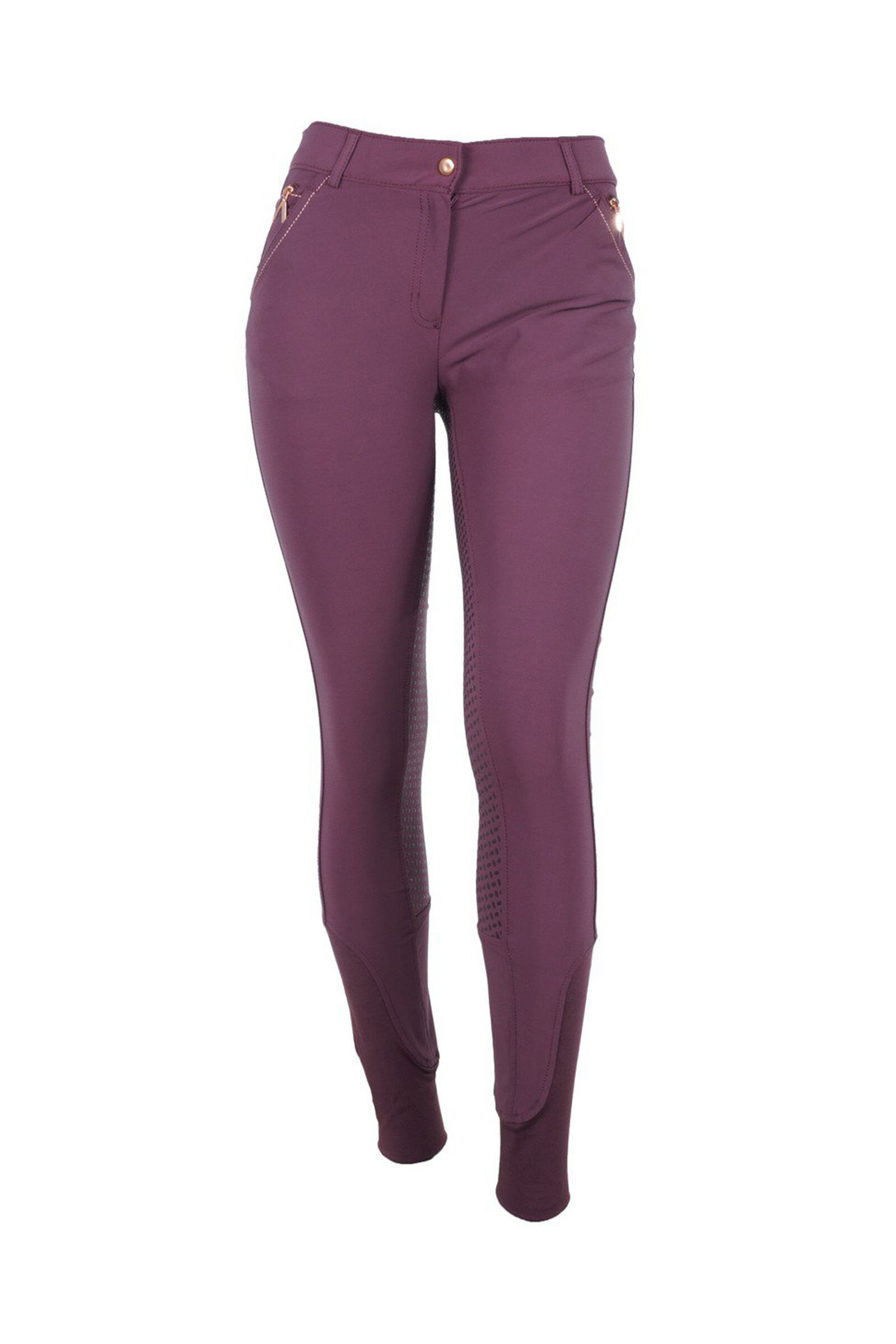 Harry's Horse Denici Cavalli Maroon Damen Reithose mit Vollbesatz Burgundy Dark Red 42 unisex