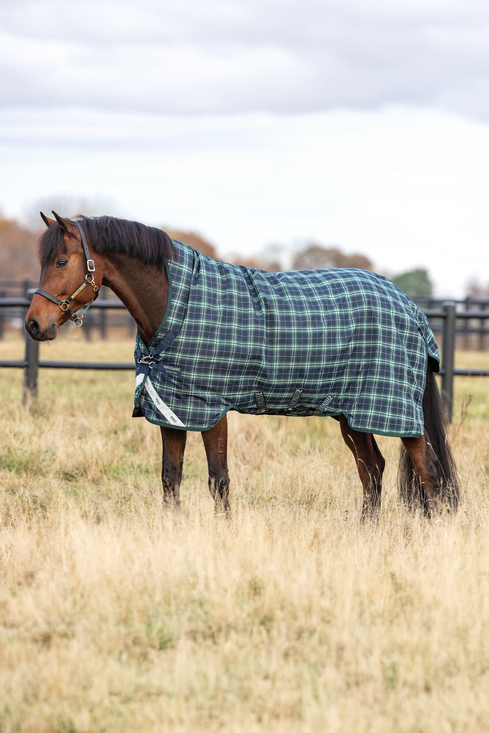 Horseware Rhino Wug Turnout 100g, Hunter Green/ Navy, 130