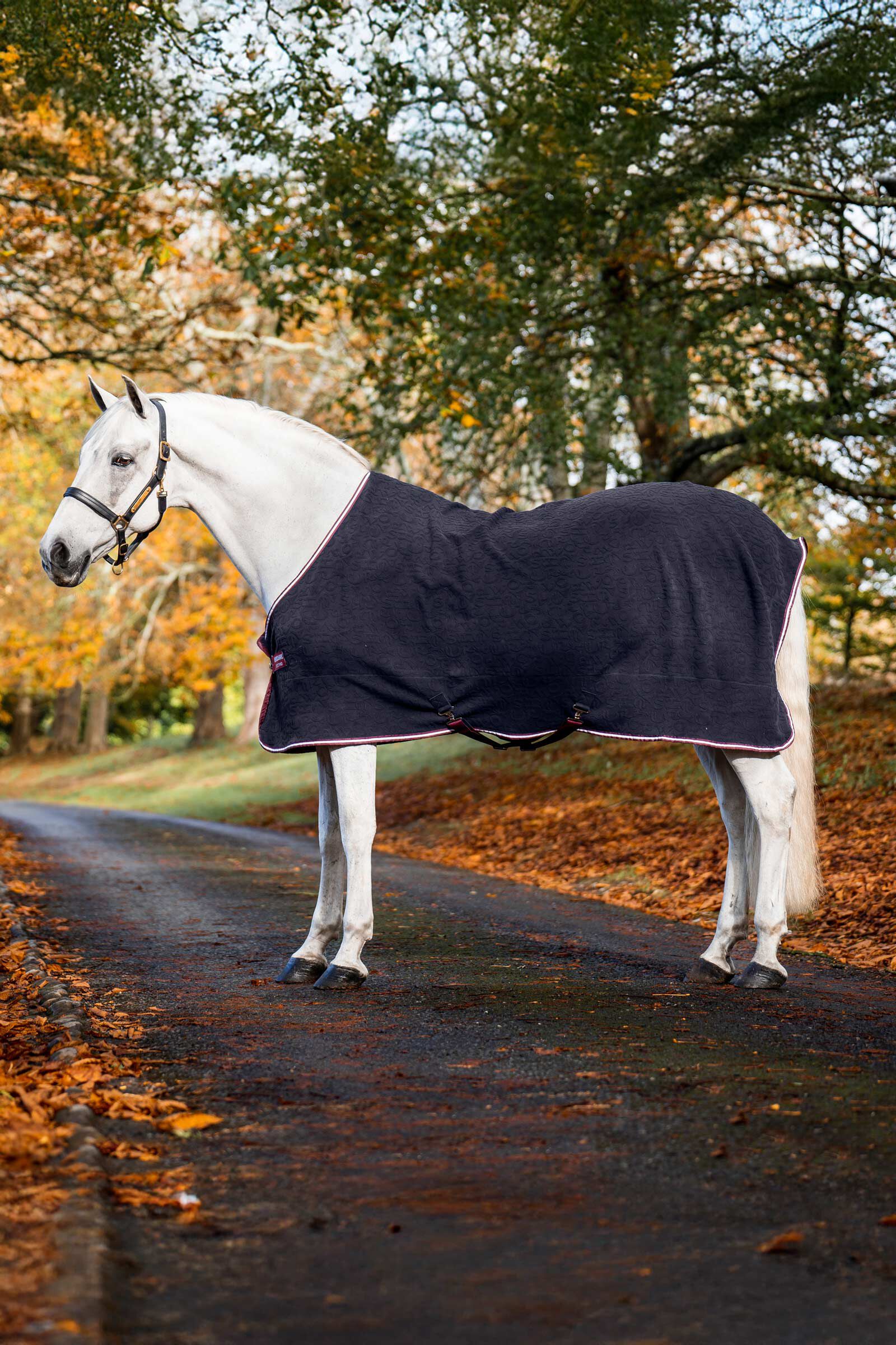 Horseware Dombornyomott Dzsörzé Leszárító Takaró, Navy/Burgundy, 155
