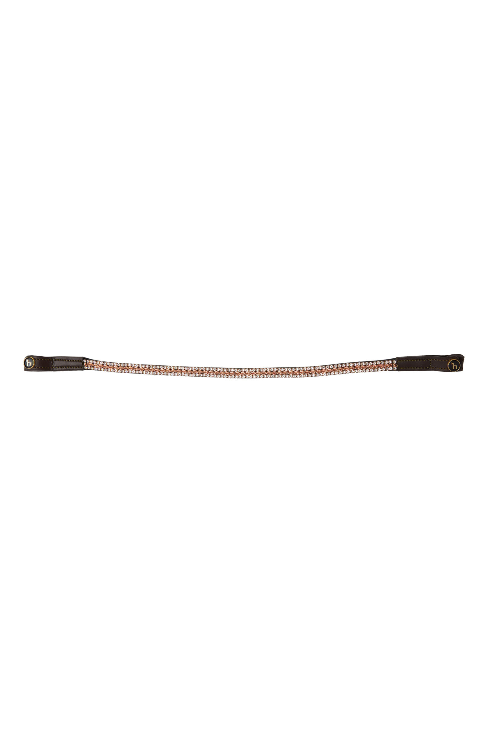 Horze Nancy Crystal and Wire Brow Band, Brown/Rose Gold, P