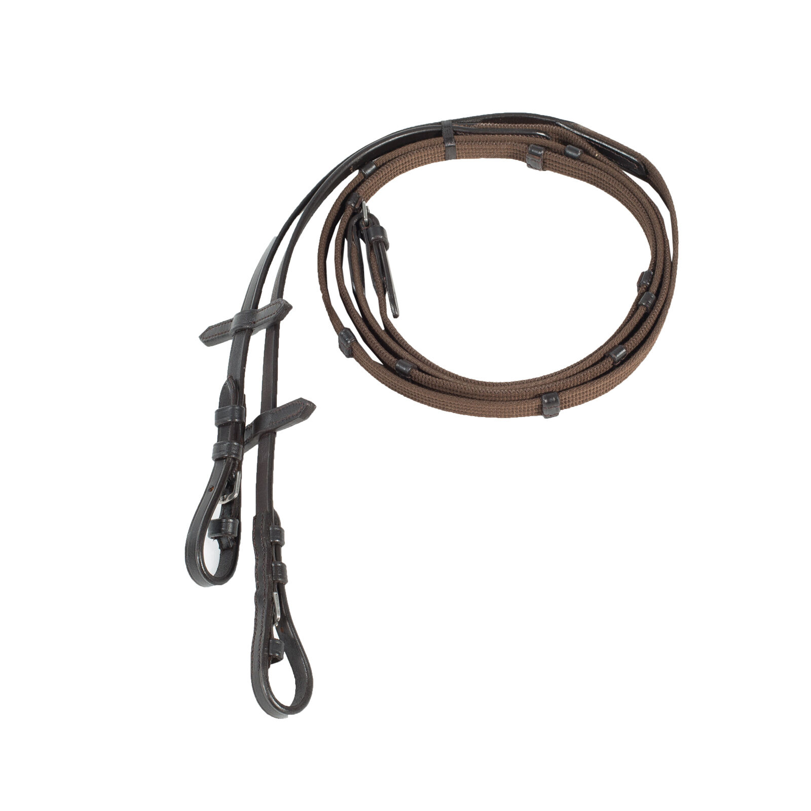 Horze Slender Web Reins, Brown, F