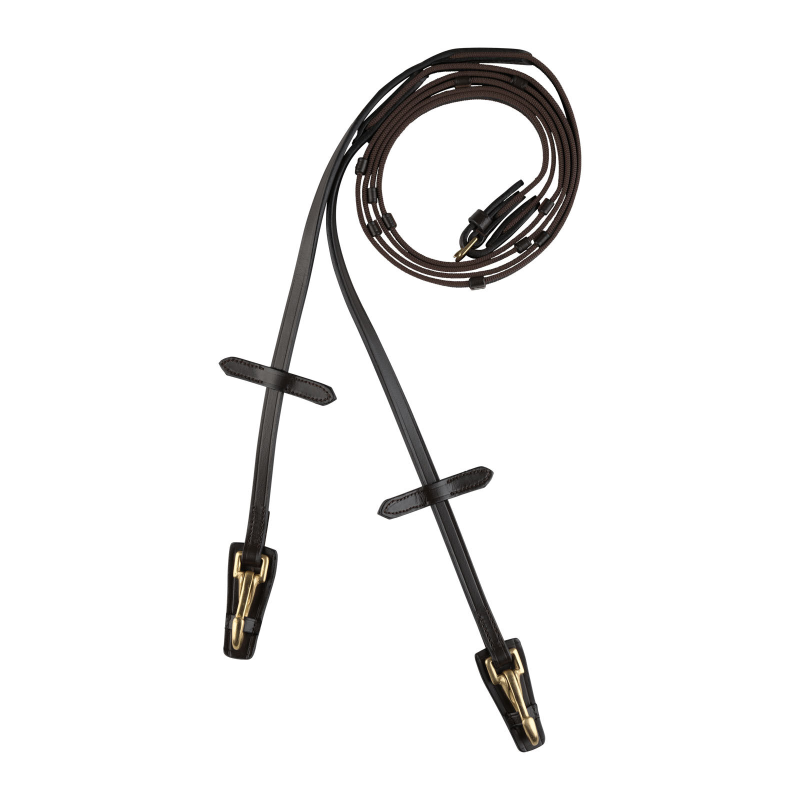 Horze Kerry Reins with Snap Hooks, Dark Brown, F