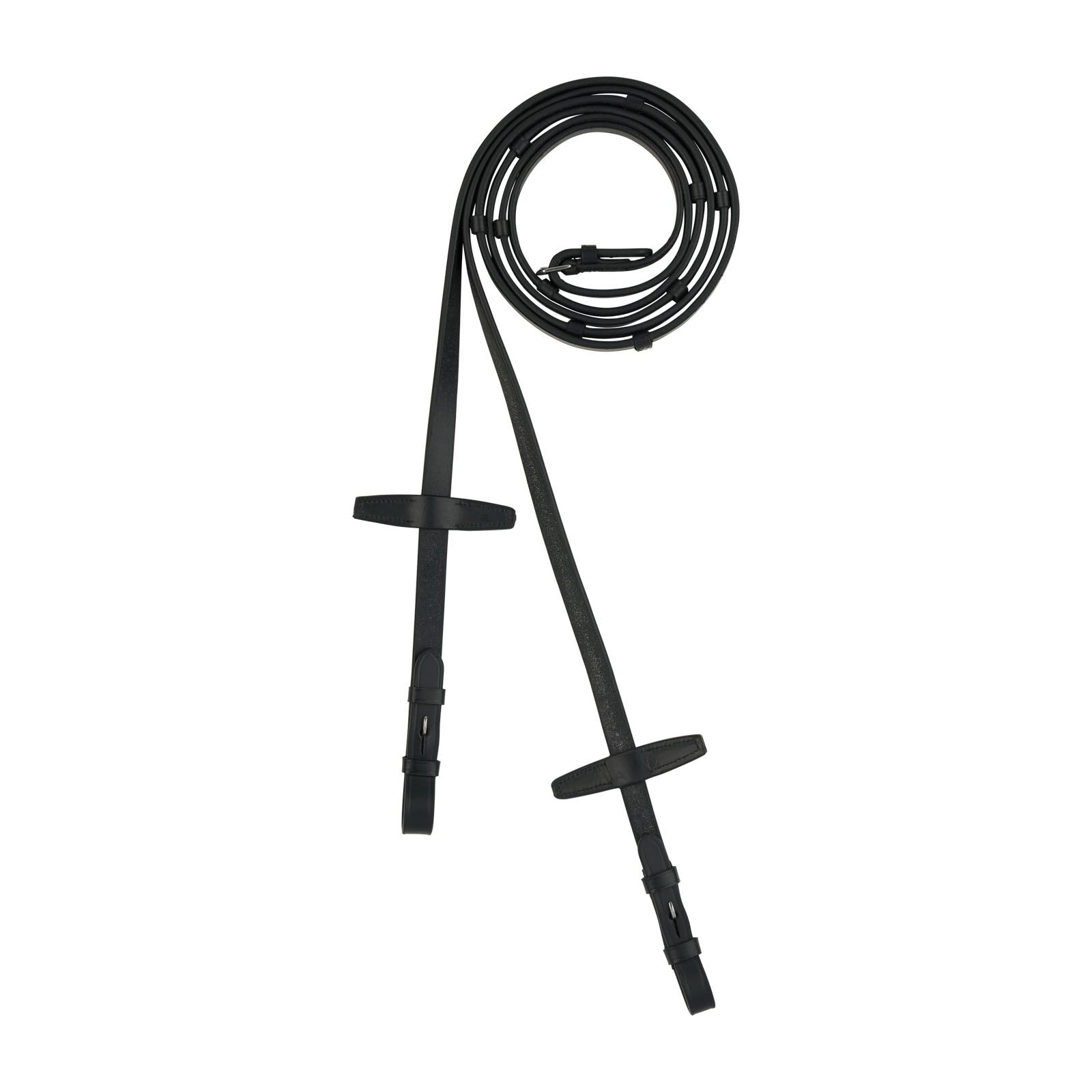 Horze Walthamstaw Leather Reins with Stoppers, Black, F