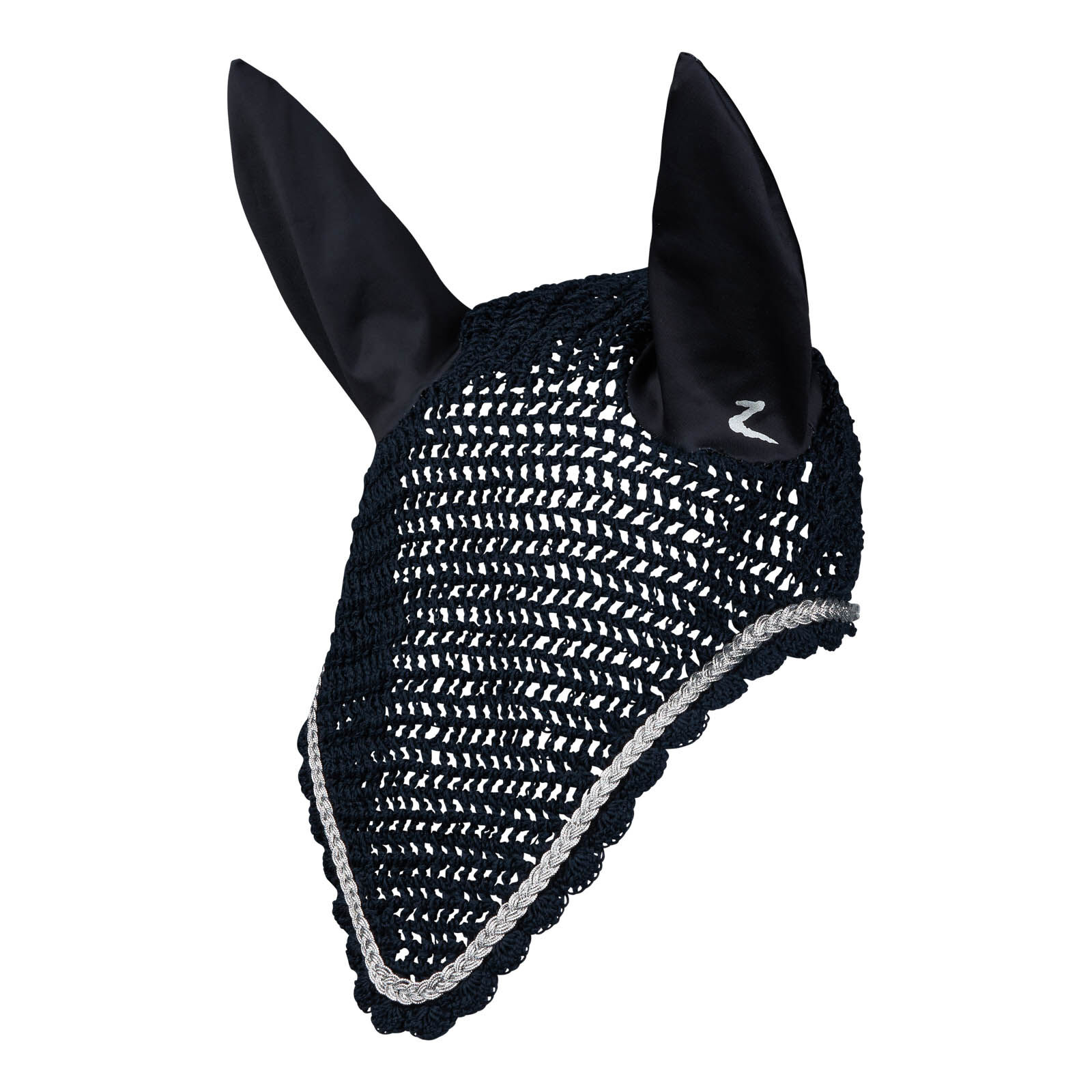Horze Glarus Ear Net with Metallic Braiding, Dark Navy, F
